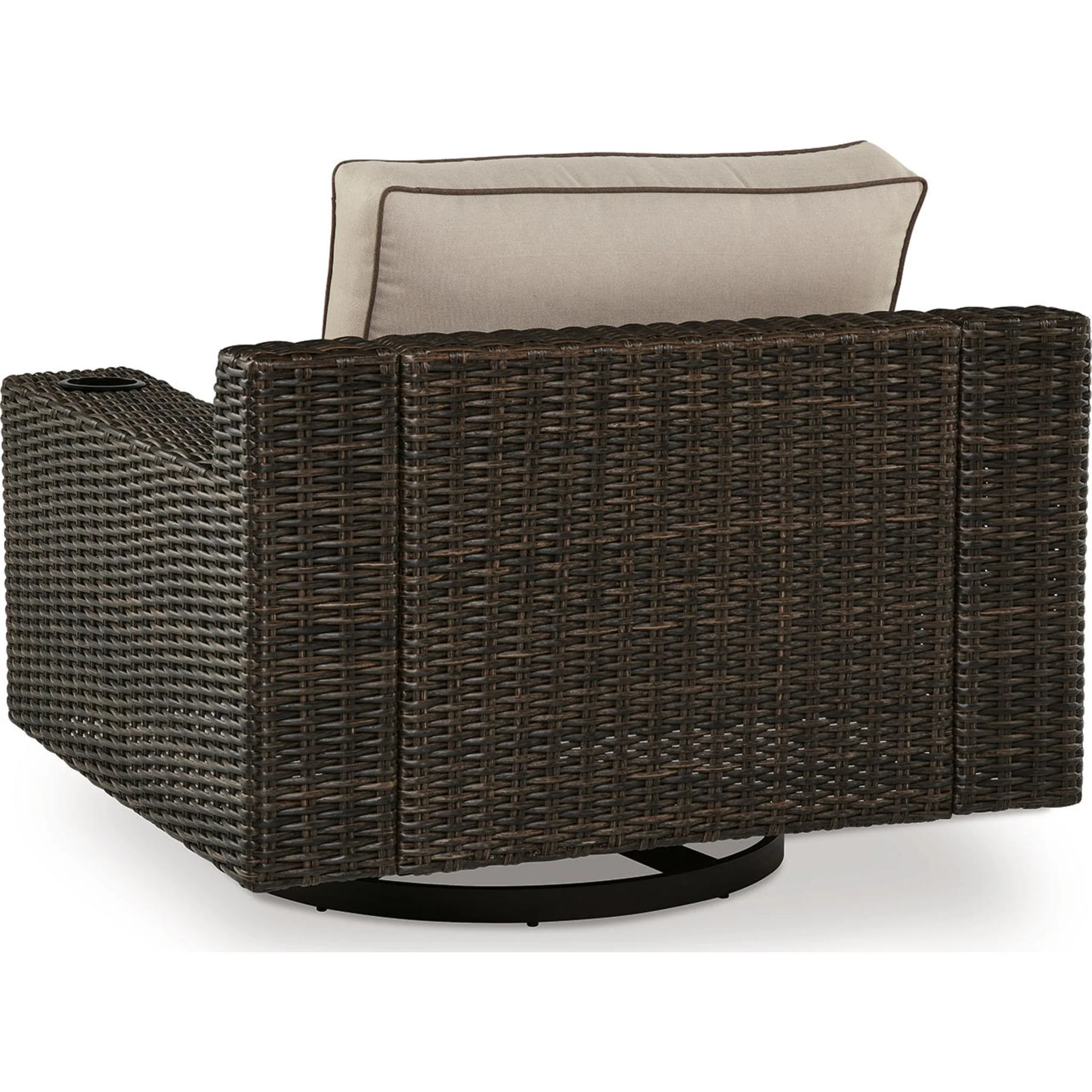Coastline Bay Outdoor Swivel Lounge Chair with Cushion - Brown - Image 43
