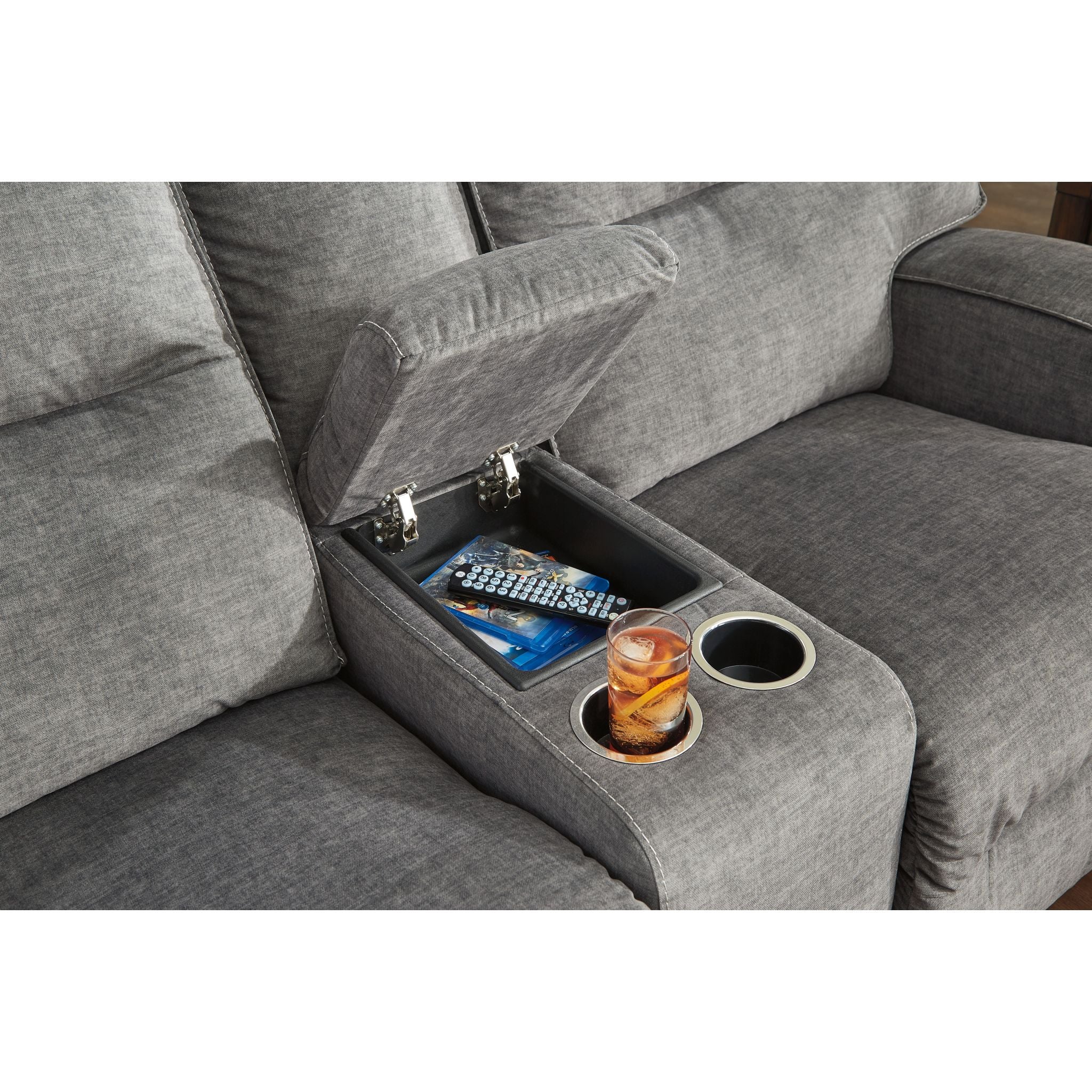 Coombs Power Reclining Loveseat with Console - Charcoal - Image 8