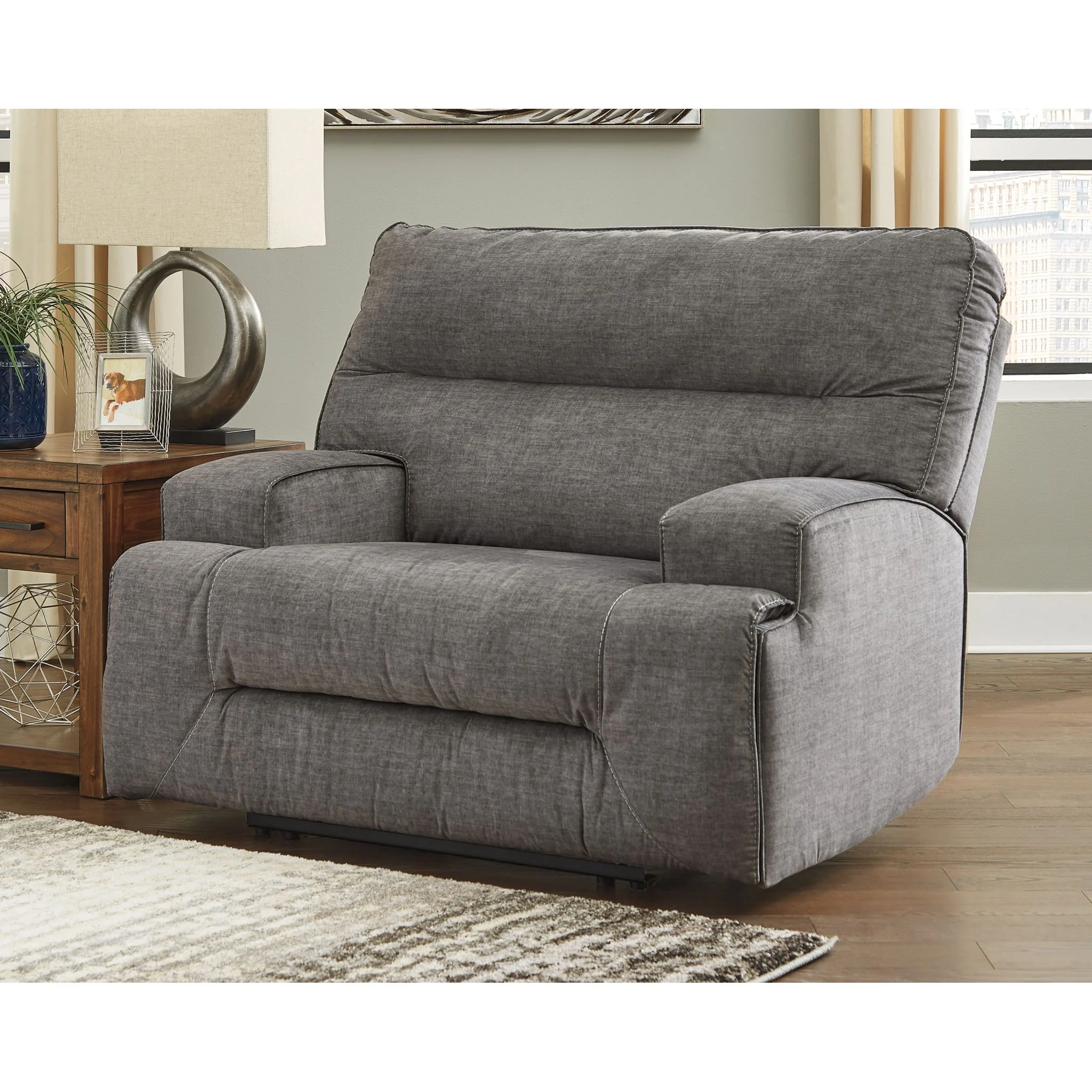 Coombs Wide Seat Recliner - Charcoal - Image 2