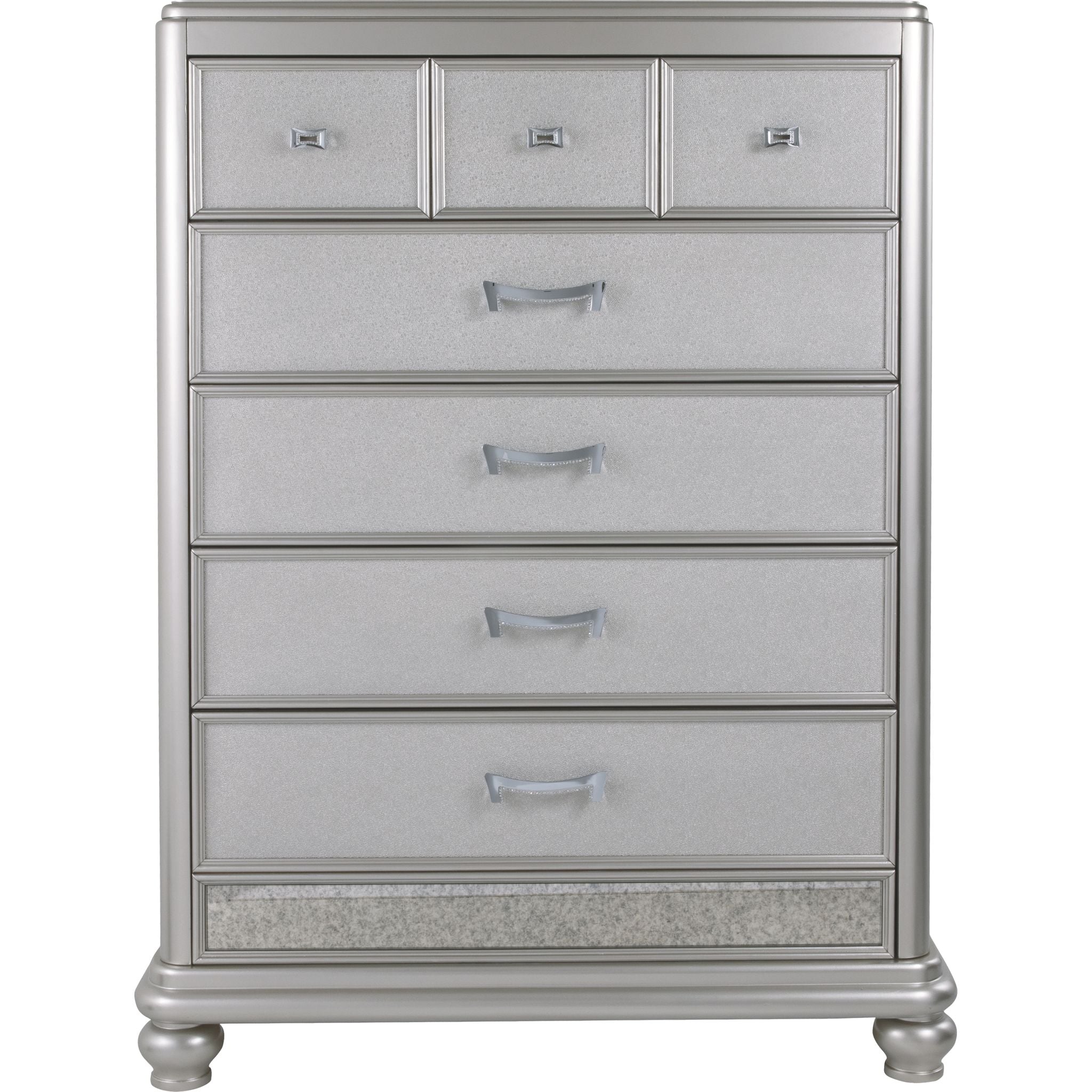 Coralayne 5 Drawer Chest - Silver - Image 9