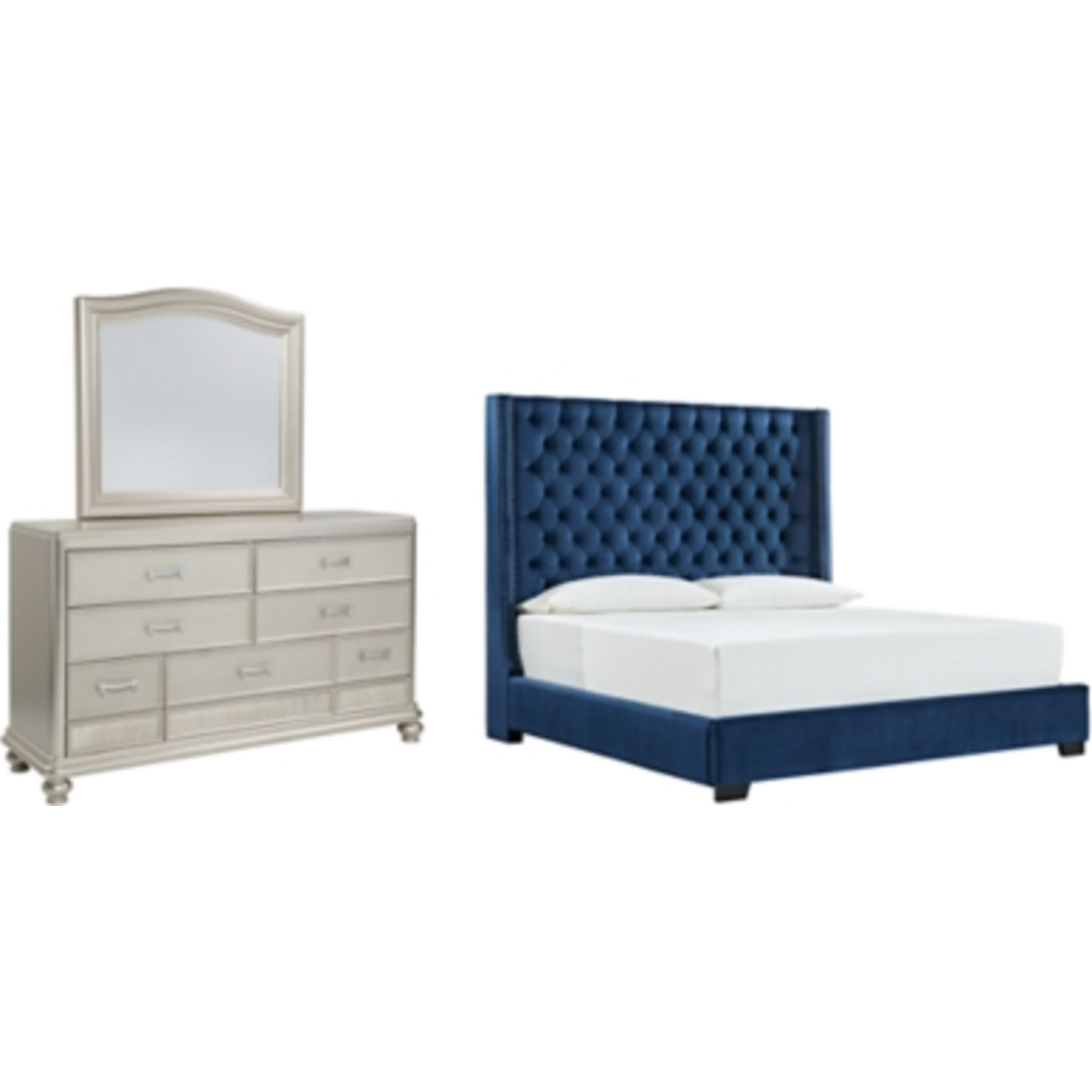 Coralayne 5 Piece Bedroom Package - Blue - Image 2