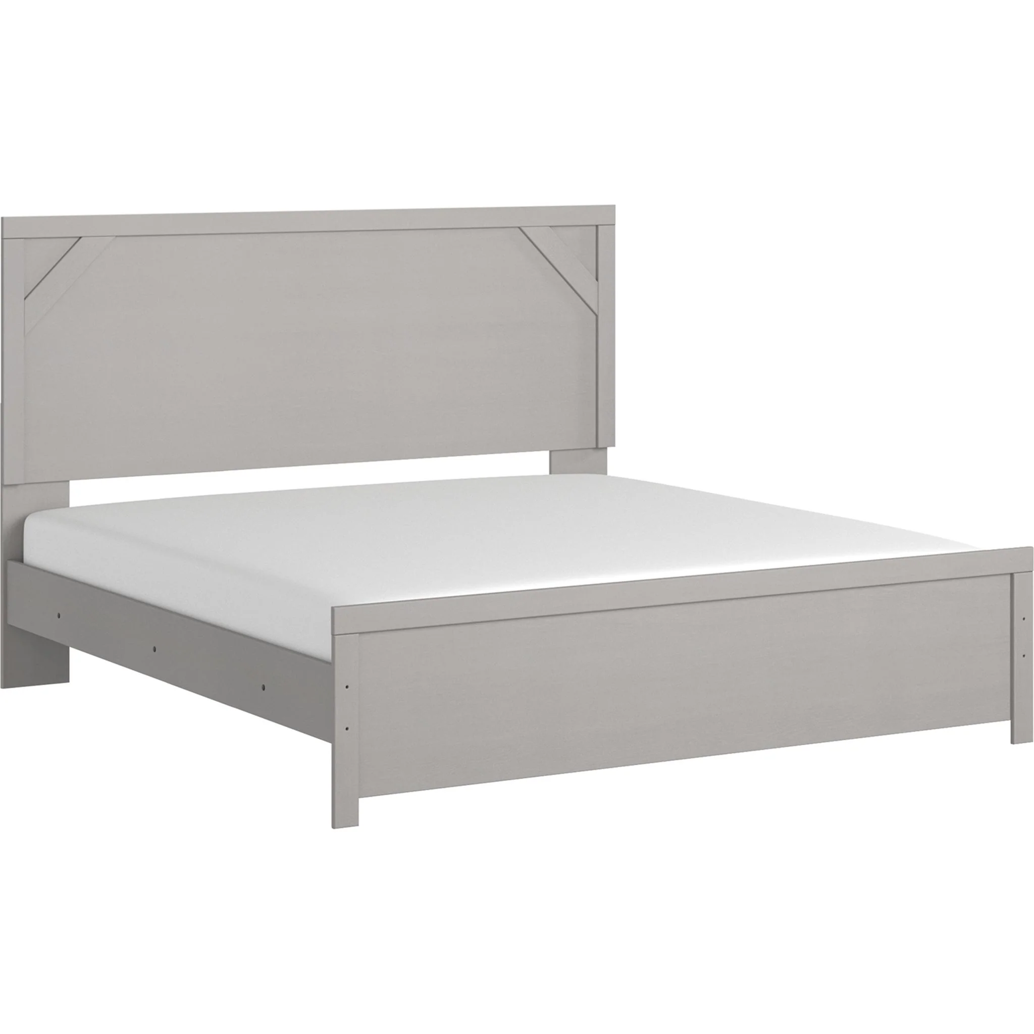 Cottonburg 5 Piece King Panel Bedroom - Light Gray/White - Image 3