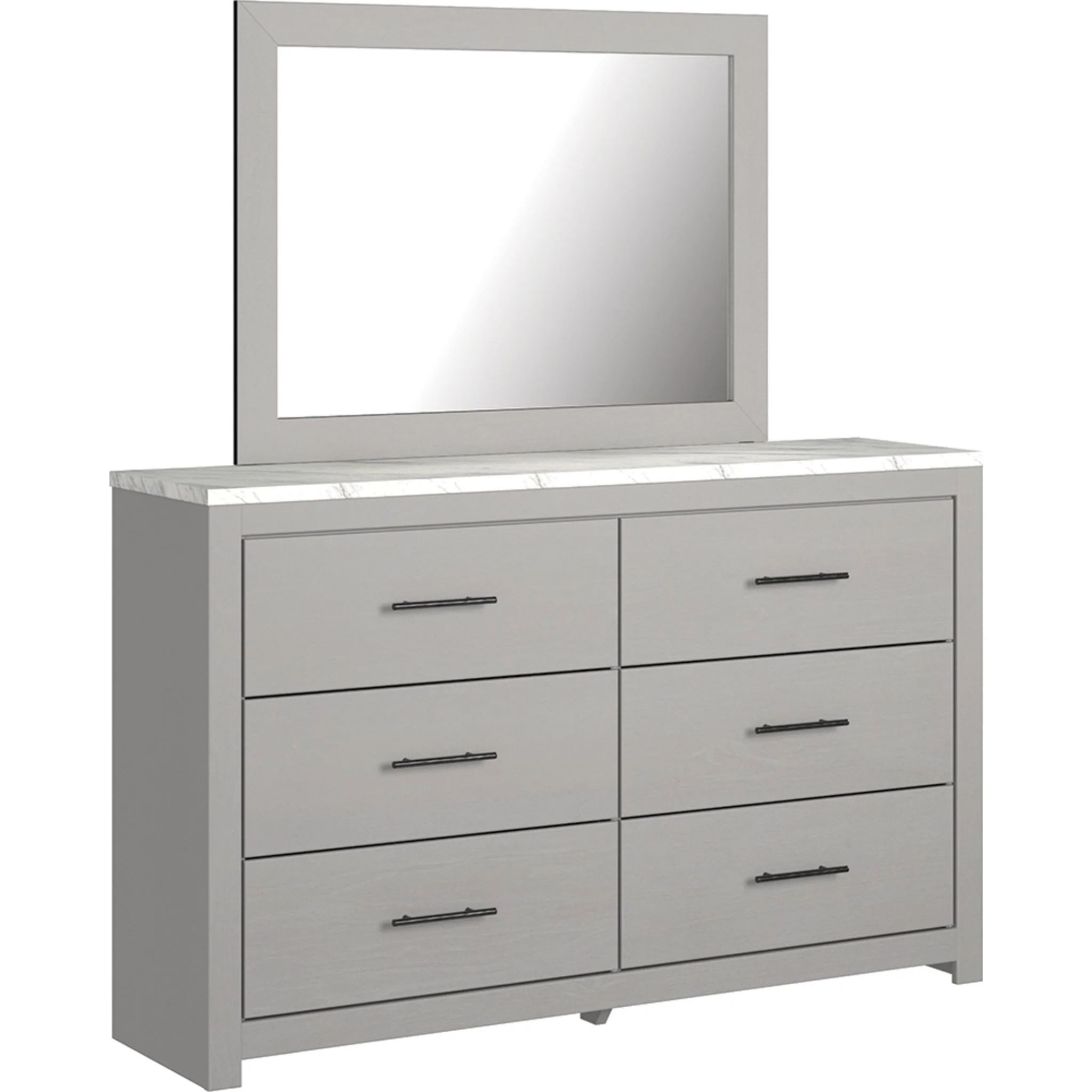 Cottonburg 5 Piece King Panel Bedroom - Light Gray/White - Image 4