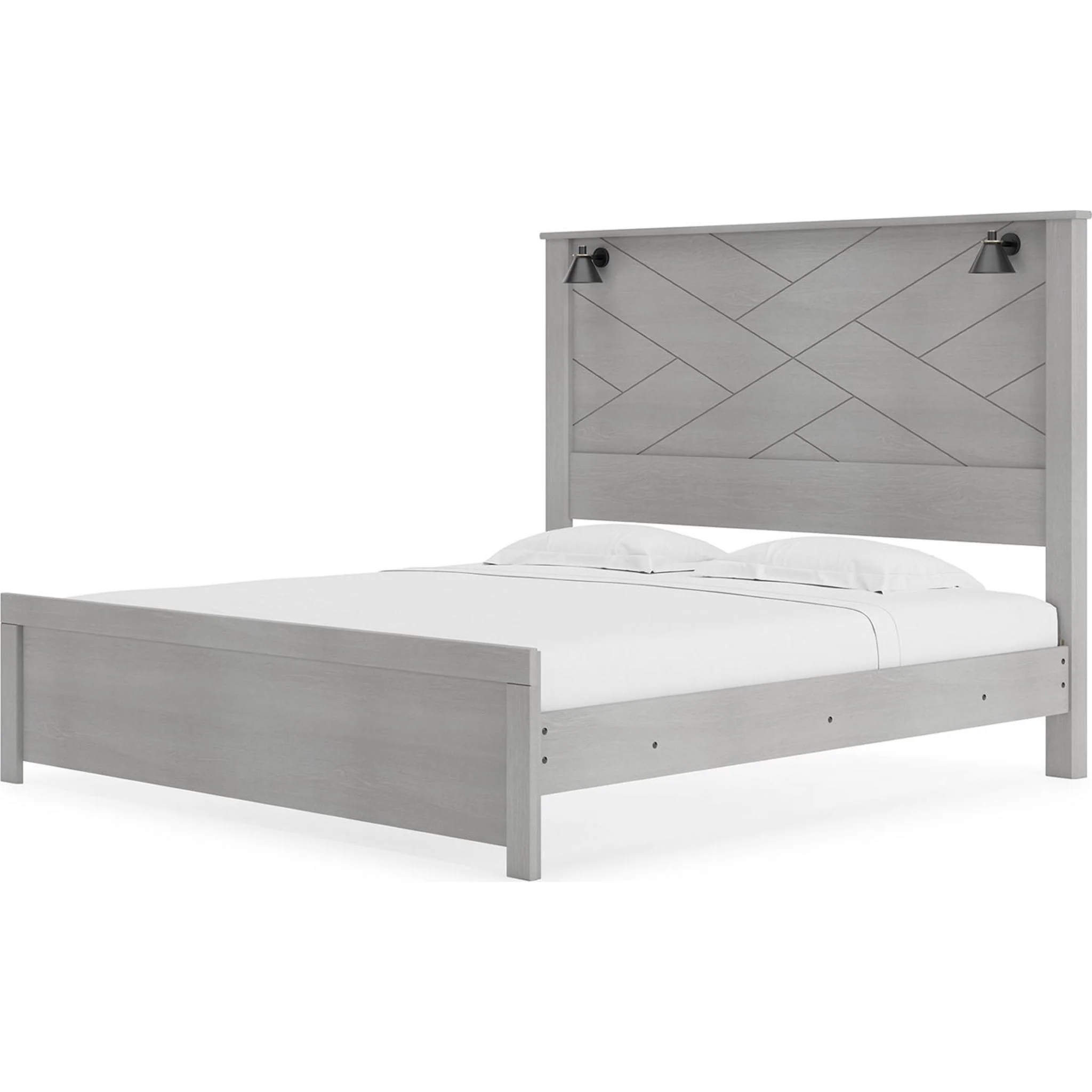 Cottonburg 6 Piece Panel Bedroom - Light Gray/White - Image 21