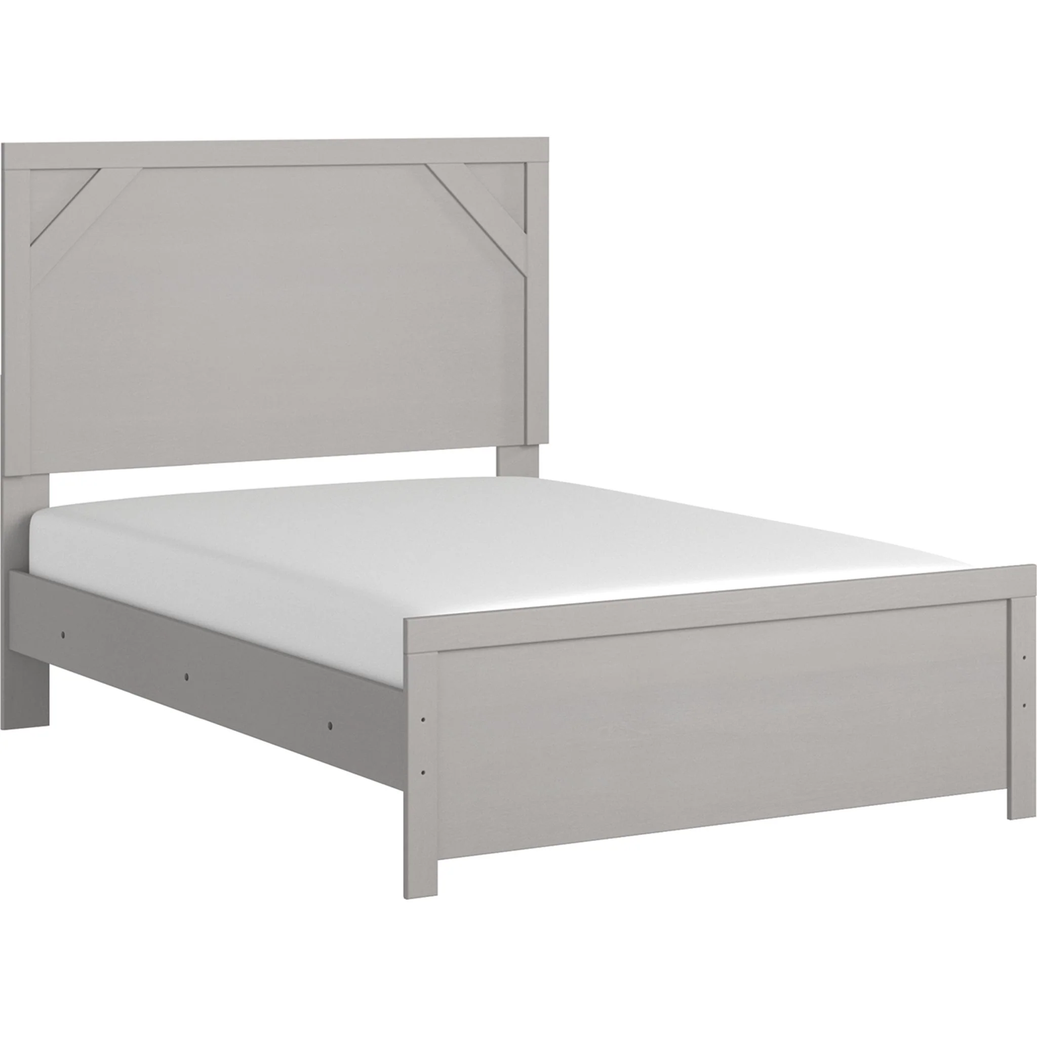 Cottonburg Full Panel Bed - Light Gray/White