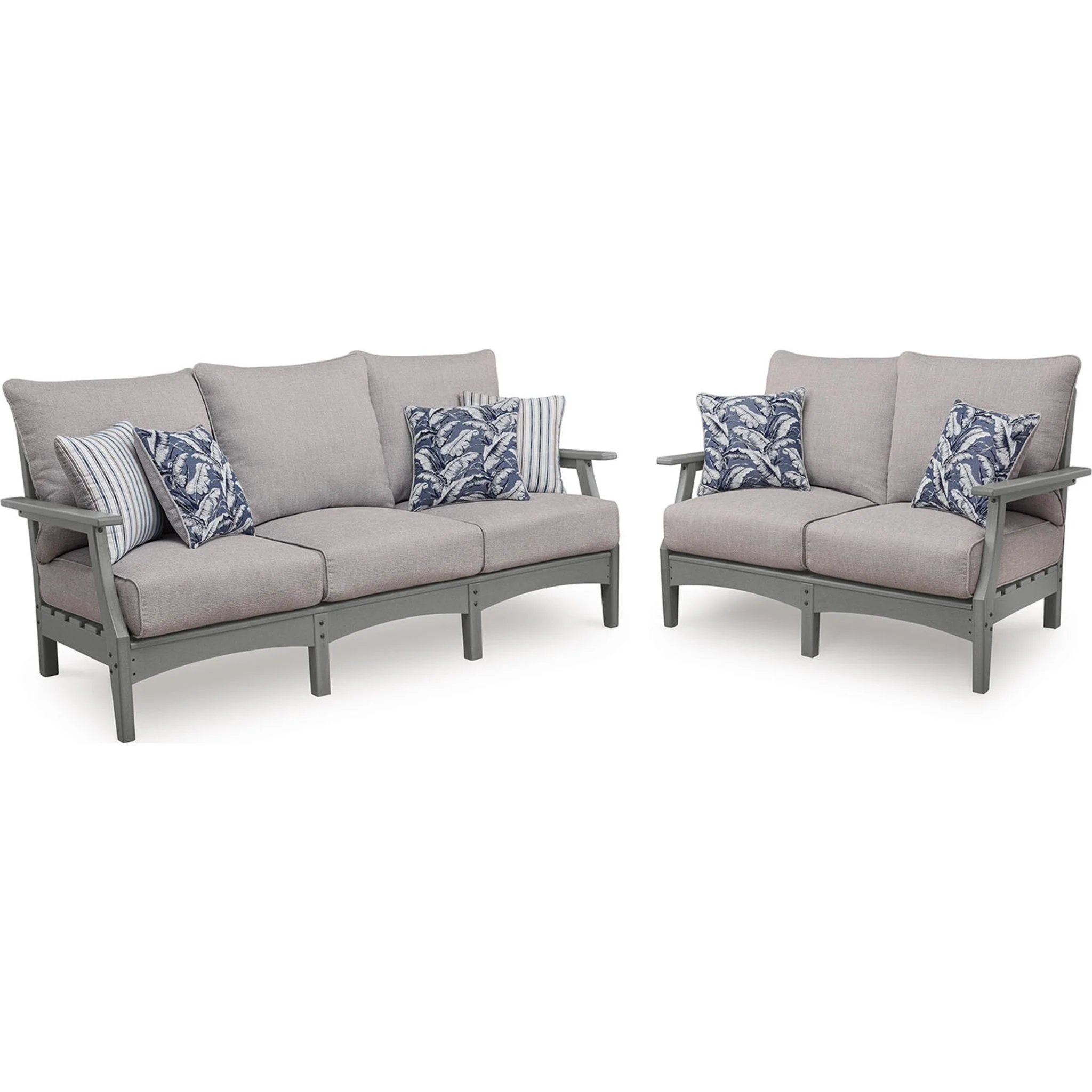 Cove Beach 2 Piece Outdoor Seating - Gray - Image 2