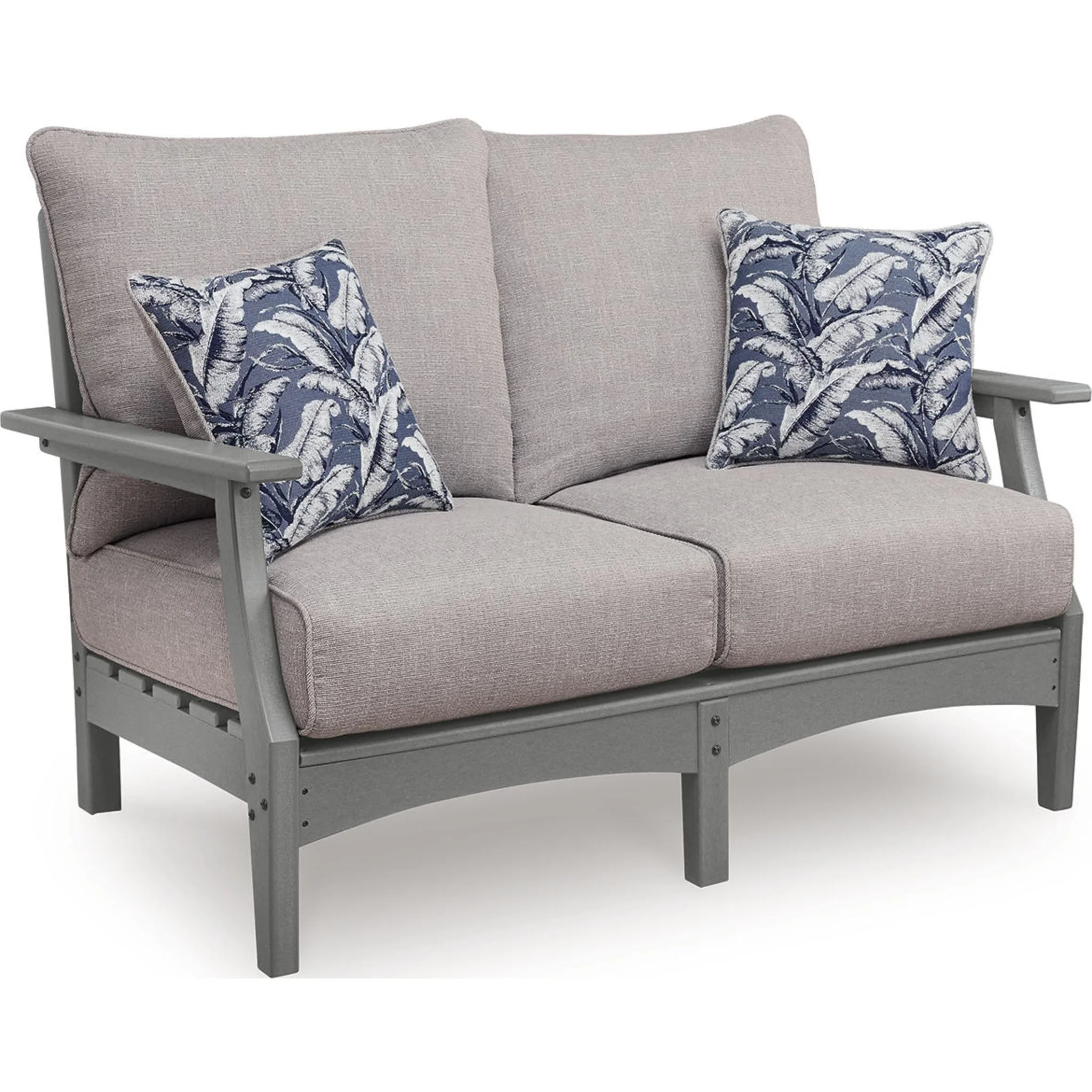 Cove Beach Outdoor Loveseat with Cushion - Gray - Image 3