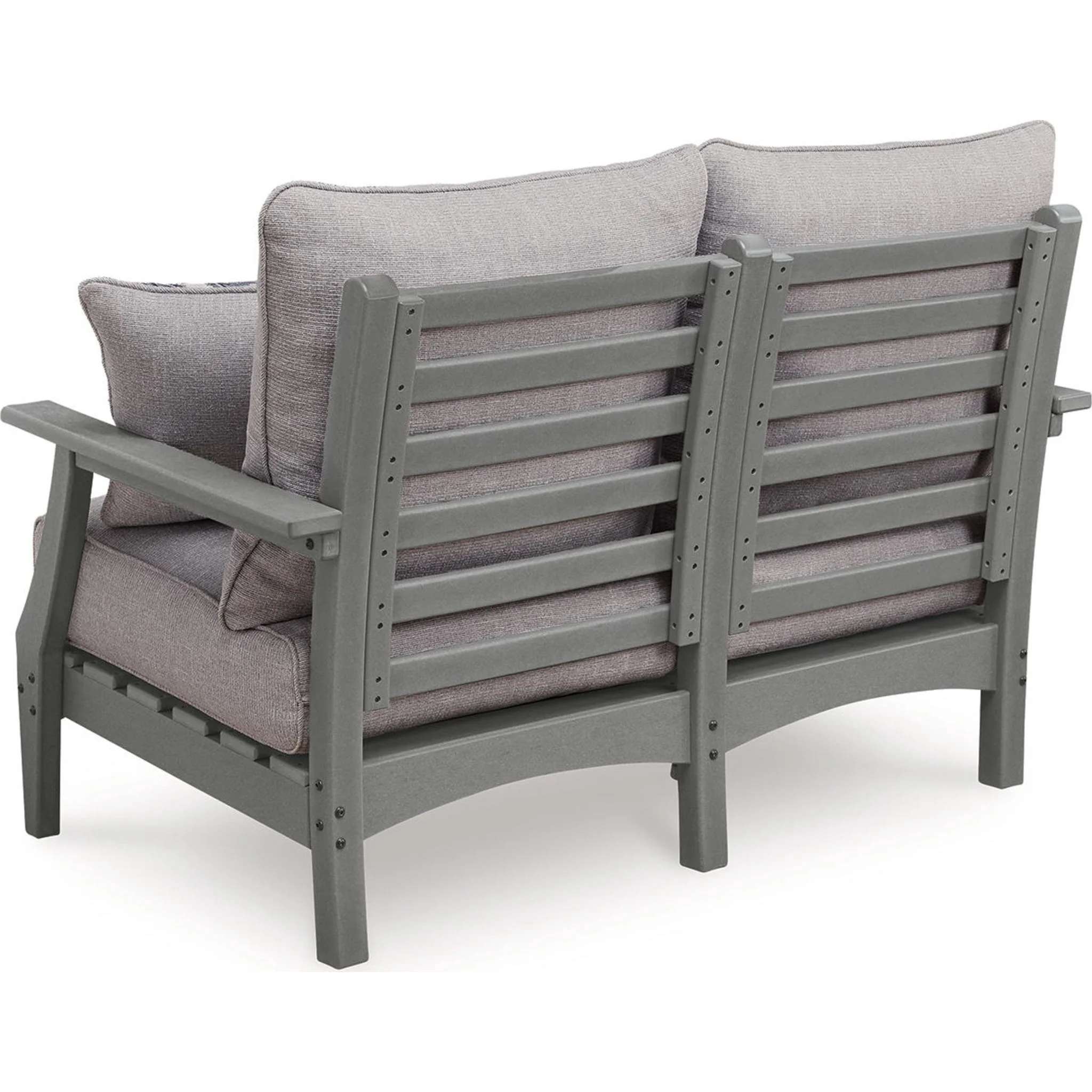 Cove Beach Outdoor Loveseat with Cushion - Gray - Image 4