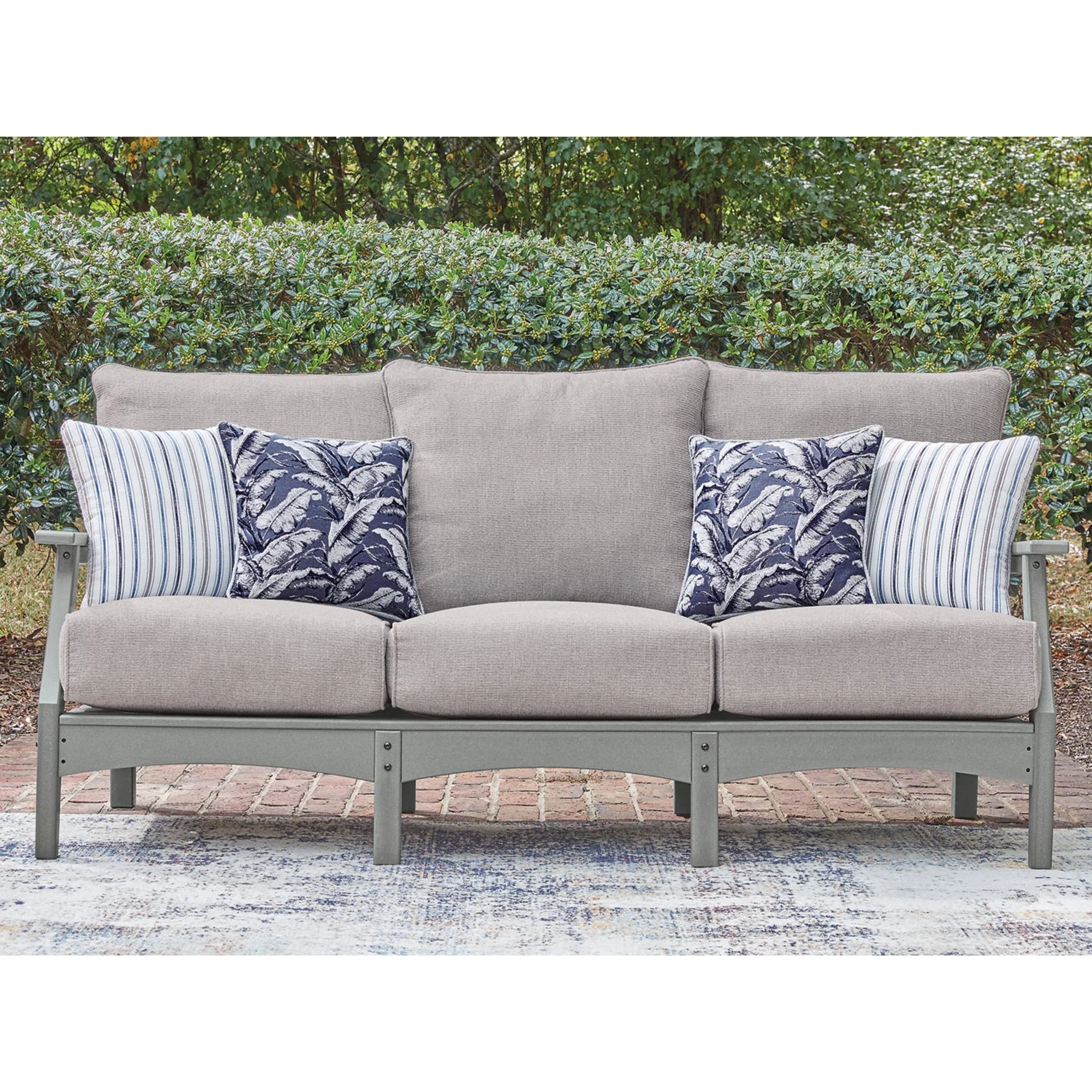 Cove Beach Outdoor Sofa with Cushion - Gray - Image 2