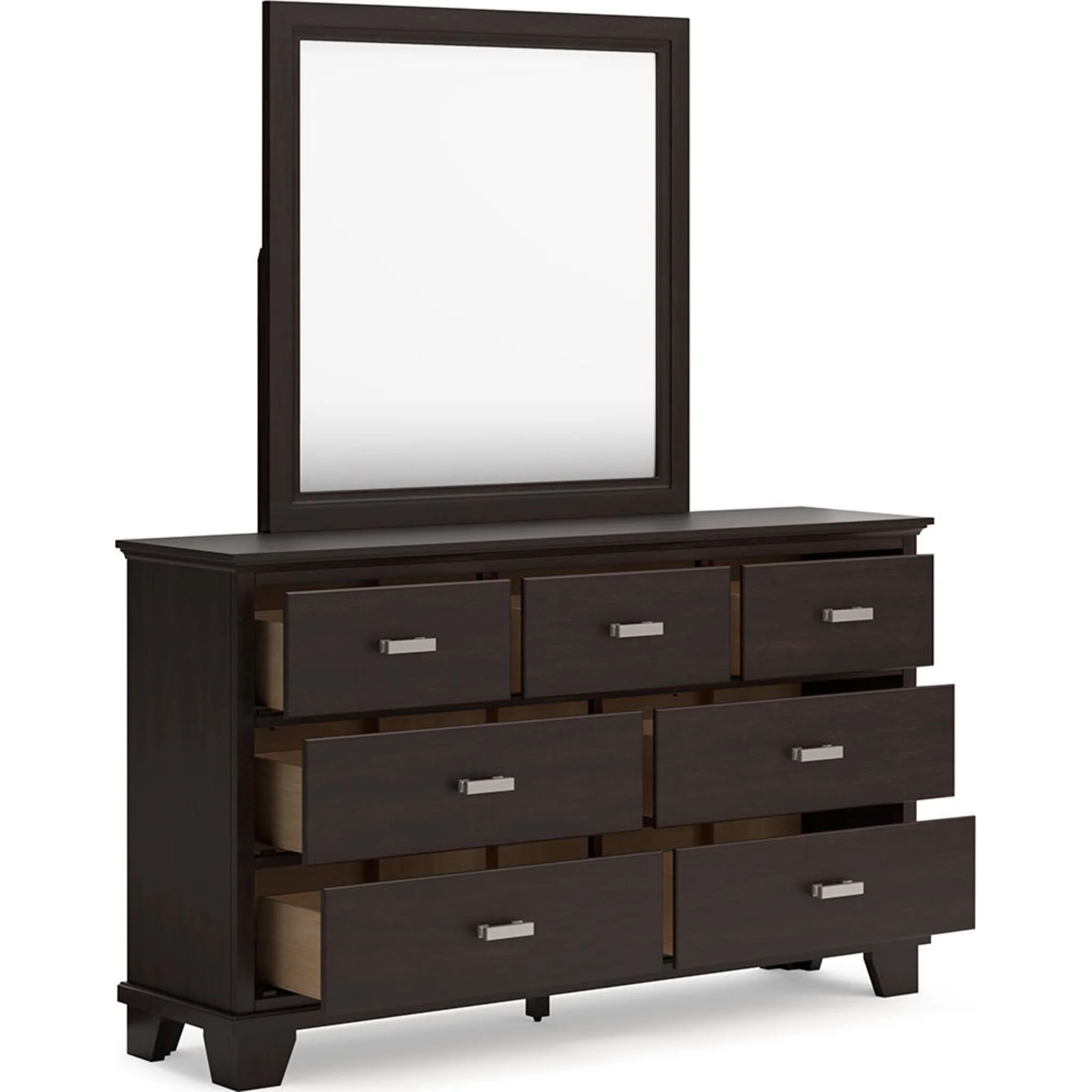 Covetown 6 Piece King Panel Bedroom - Dark Brown - Image 3