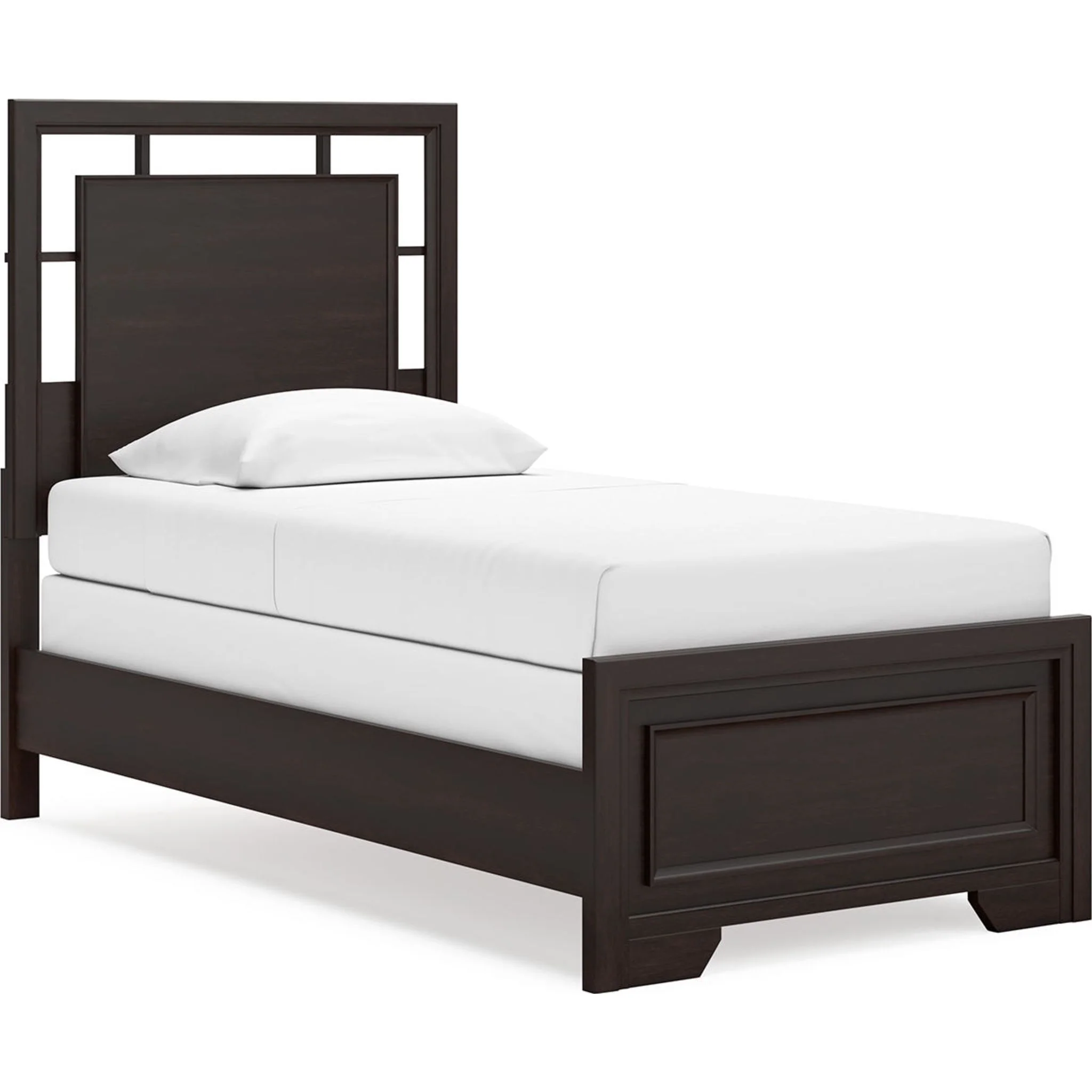Covetown Twin Panel Bed - Dark Brown