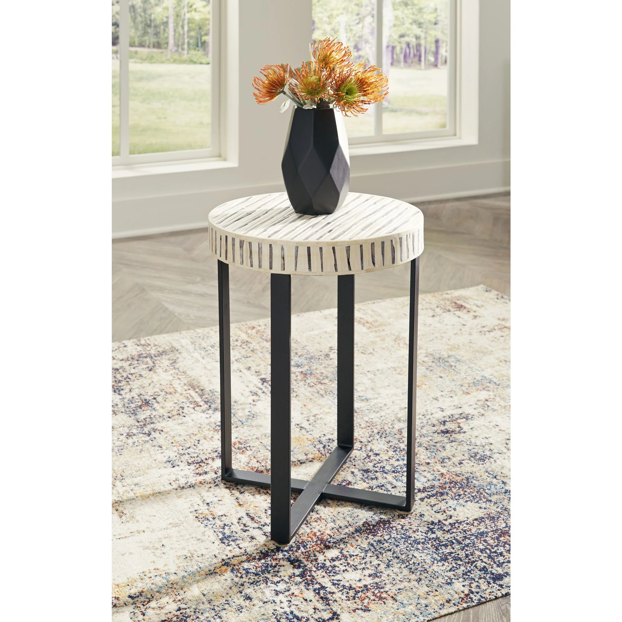 Crewridge Accent Table - Black/Cream - Image 2