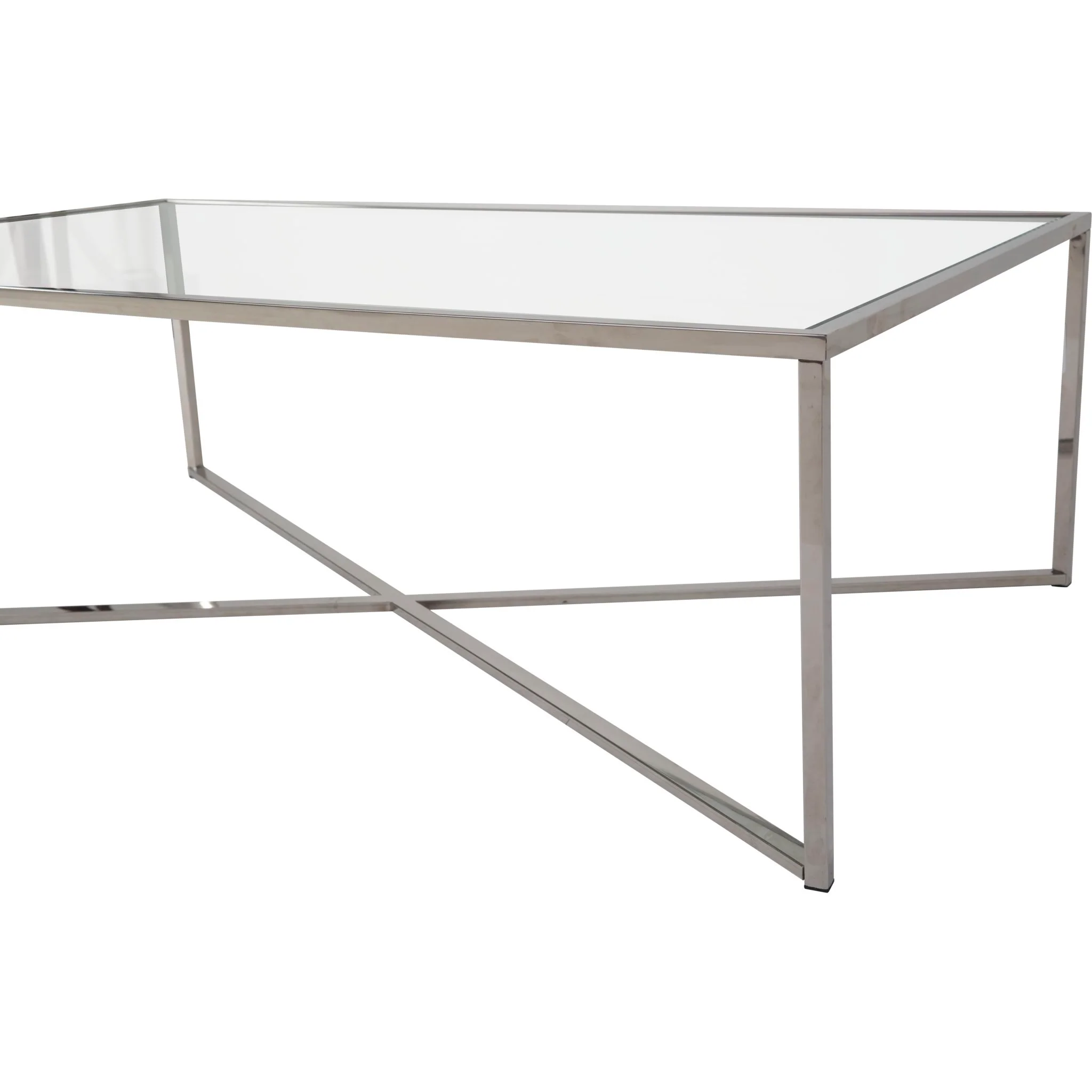 Cross Over Coffee Table - Glass - Image 4