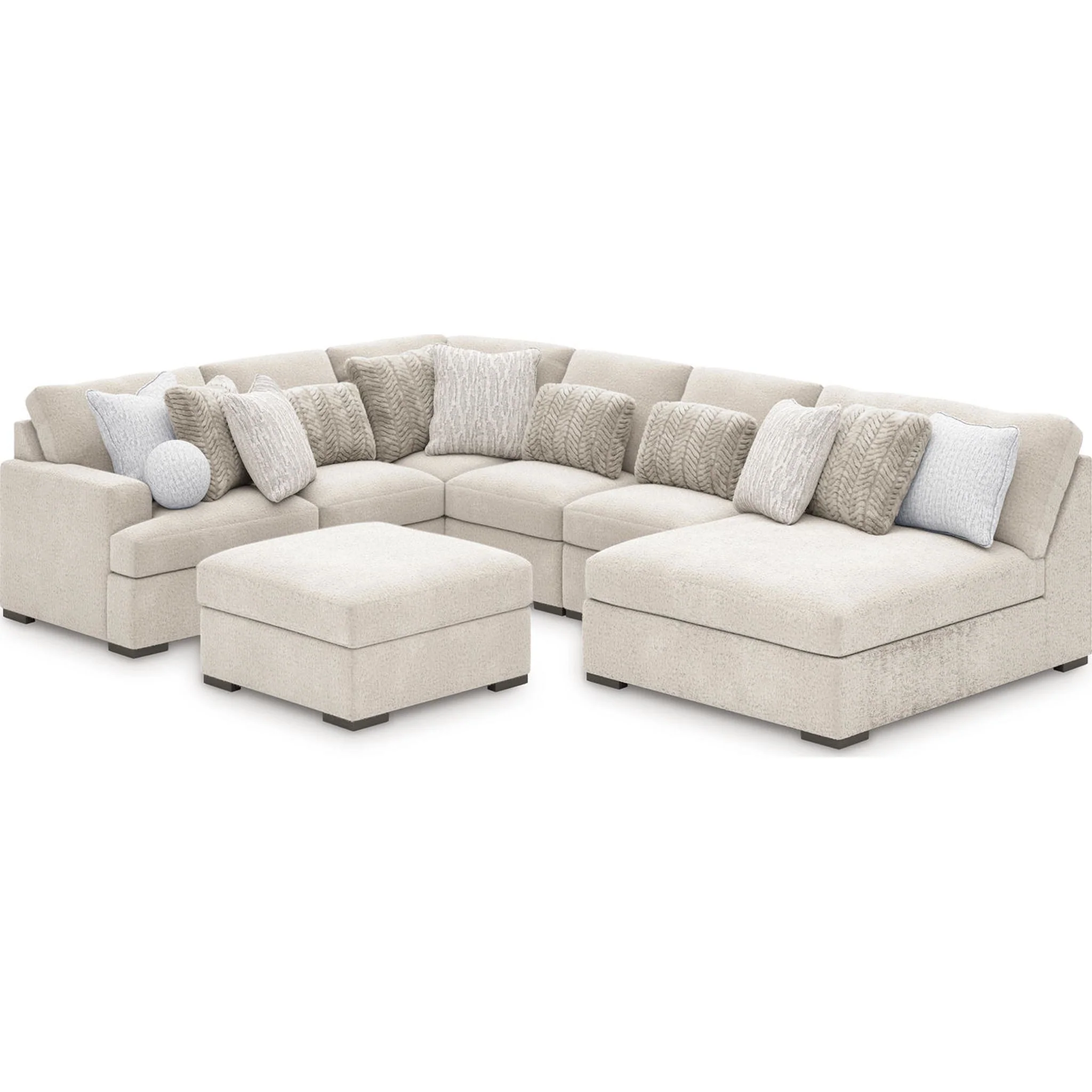 Cuddle Plush 6 Piece Modular Sectional with Chaise - Image 3
