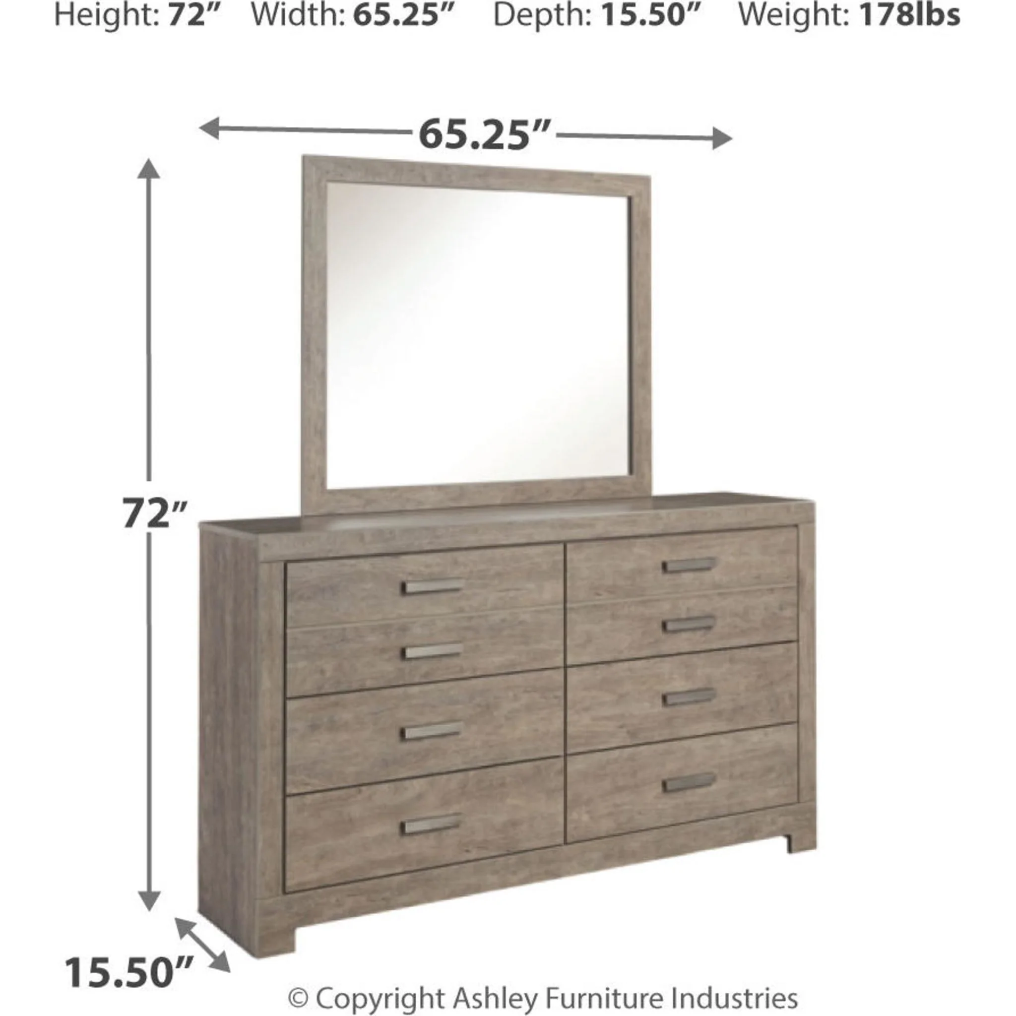 Culverbach Dresser and Mirror - Gray - Image 21