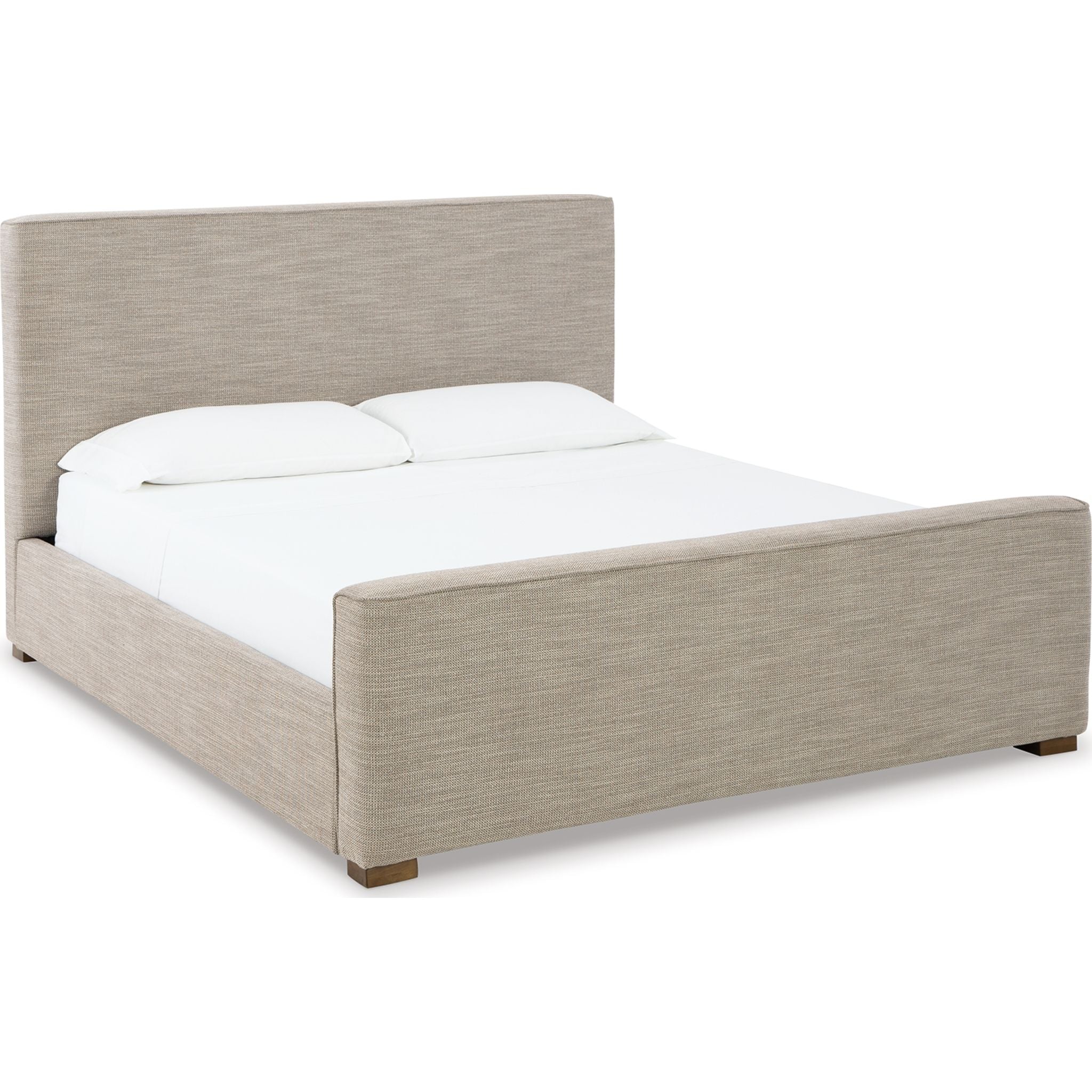Dakmore King Upholstered Bed - Oatmeal