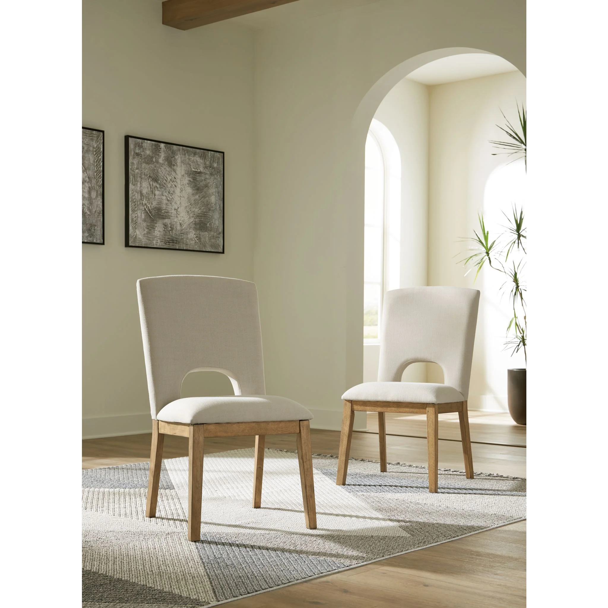 Dakmore Side Chair - Linen/Brown - (D783-01) - Image 2