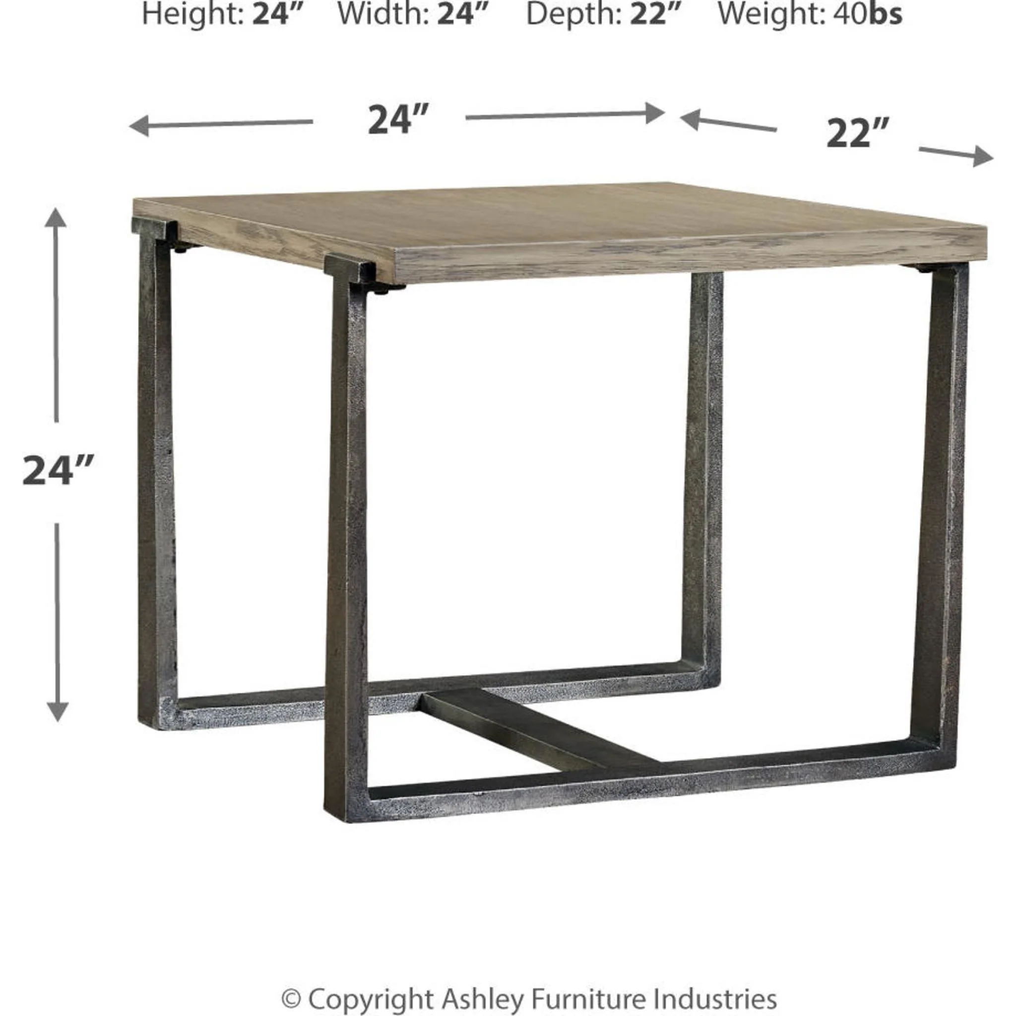 Dalenville End Table - Gray - Image 4