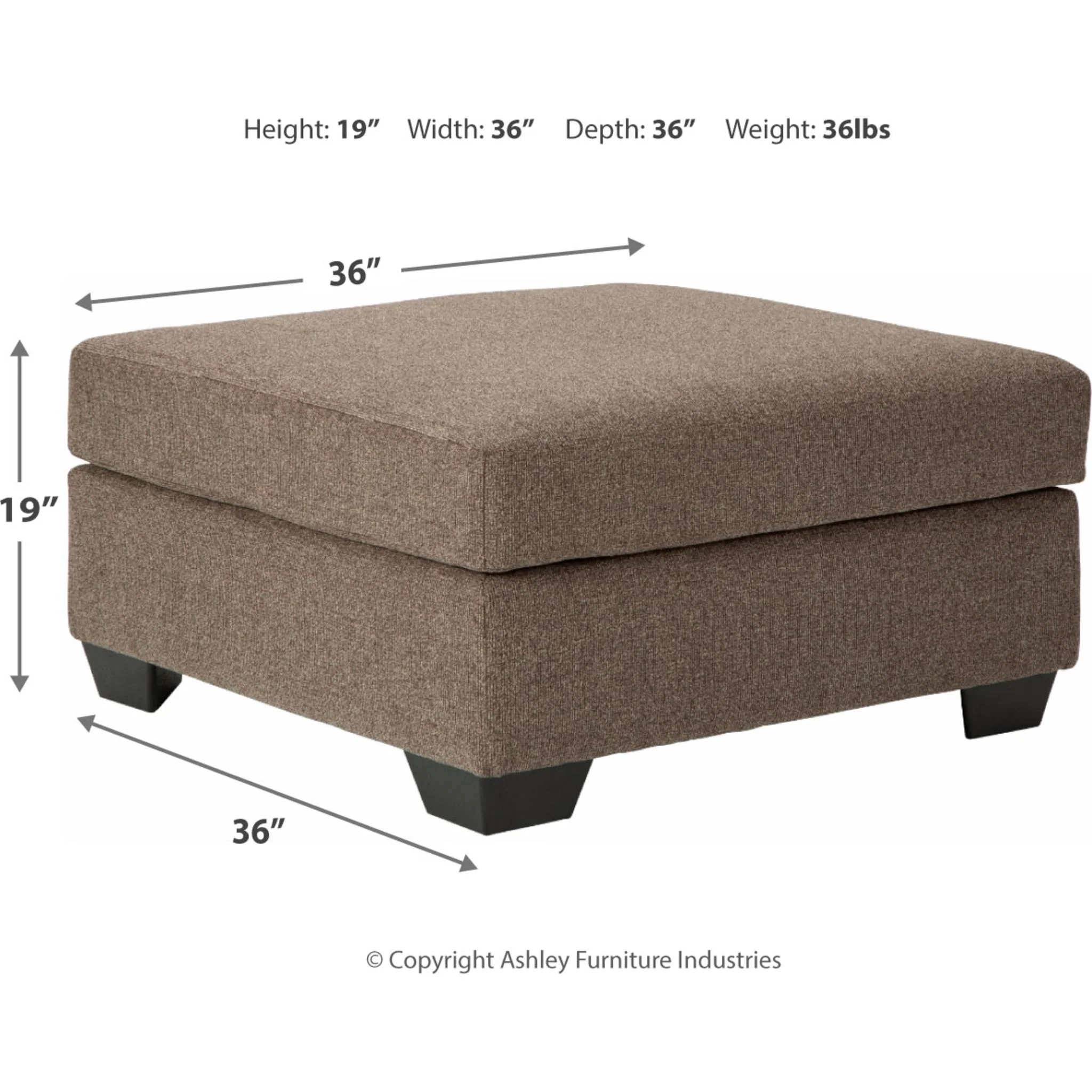 Dalhart Oversized Accent Ottoman - Hickory - Image 4