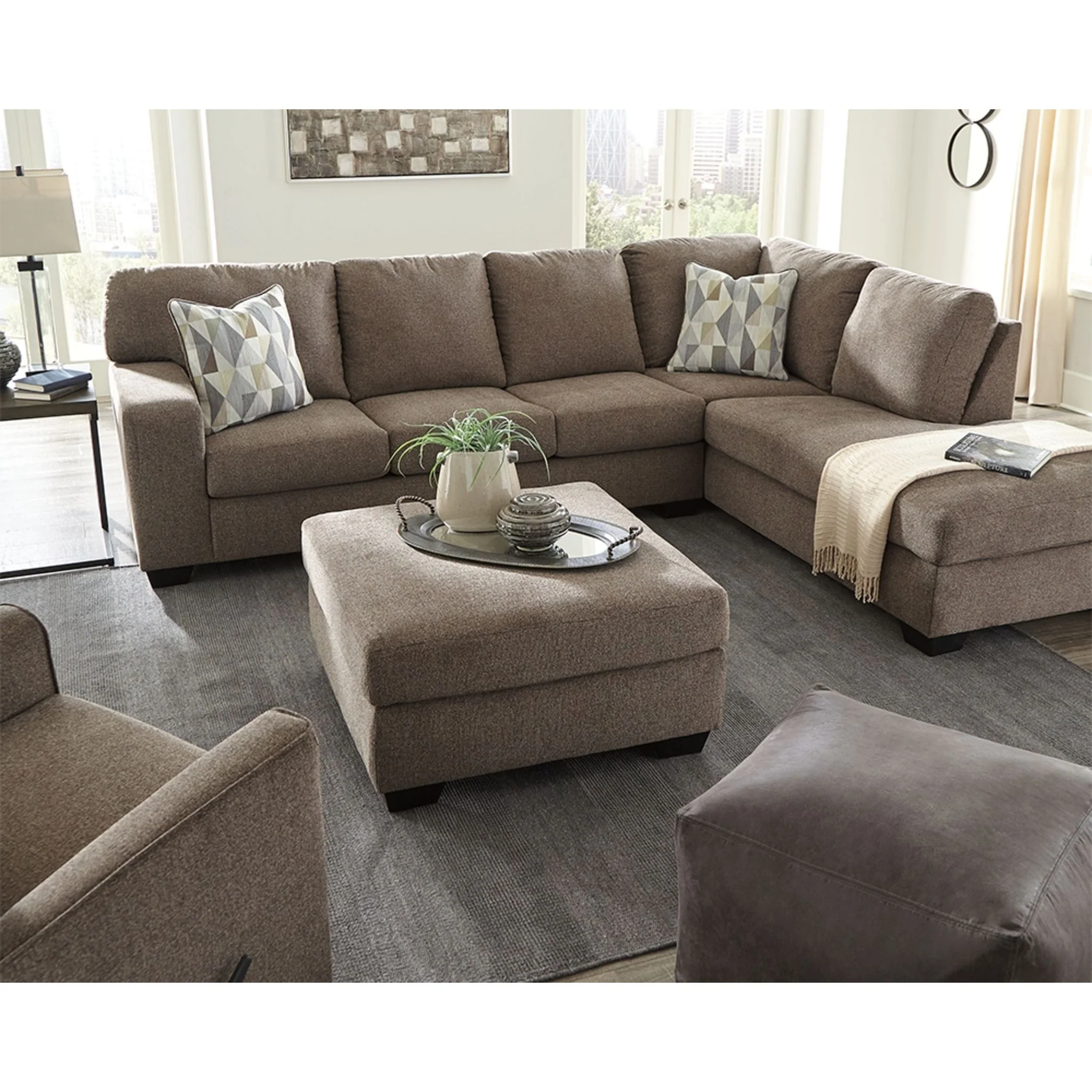 Dalhart Oversized Accent Ottoman - Hickory - Image 6