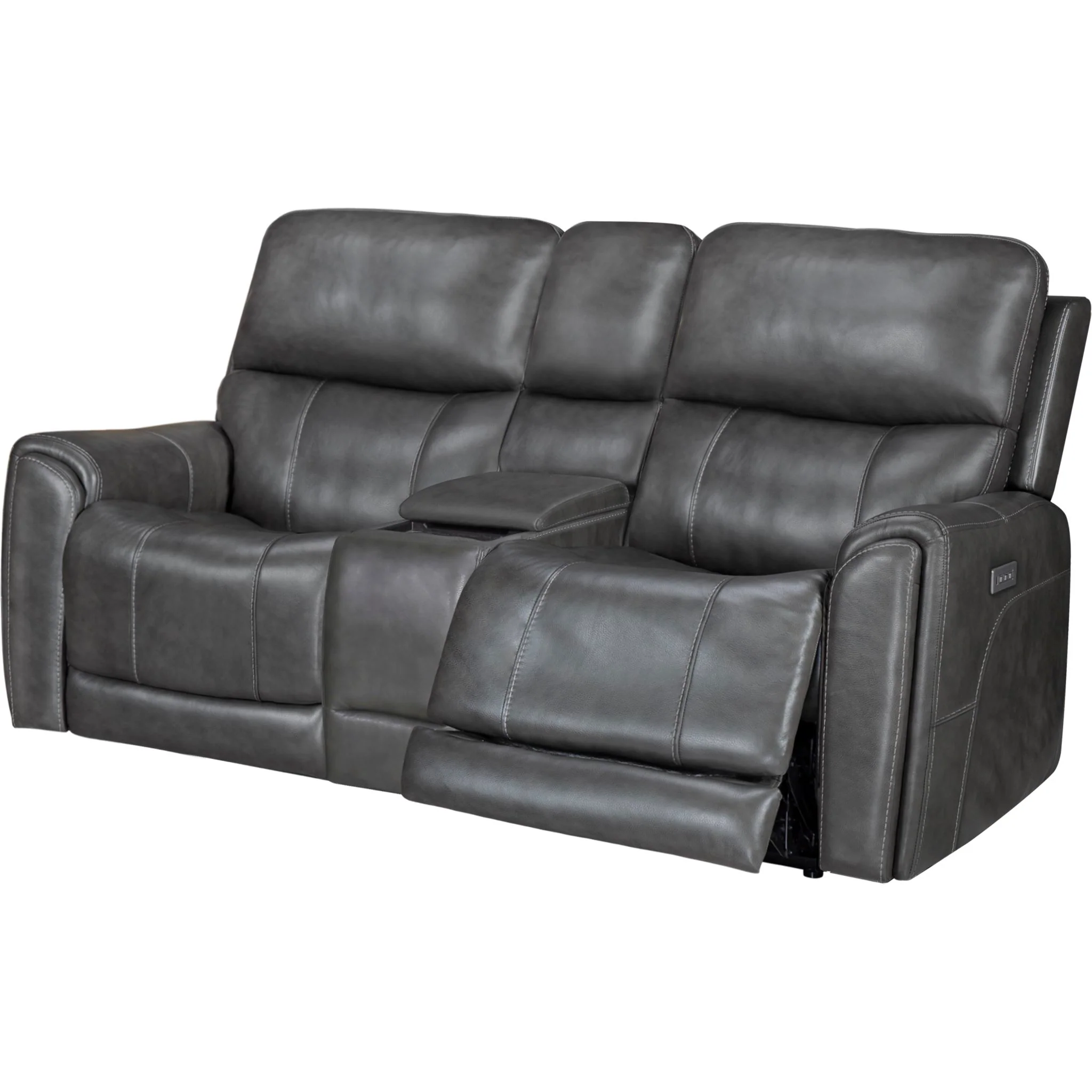 Damon Power Reclining Loveseat with Power Console - Rainier Steel - Image 2