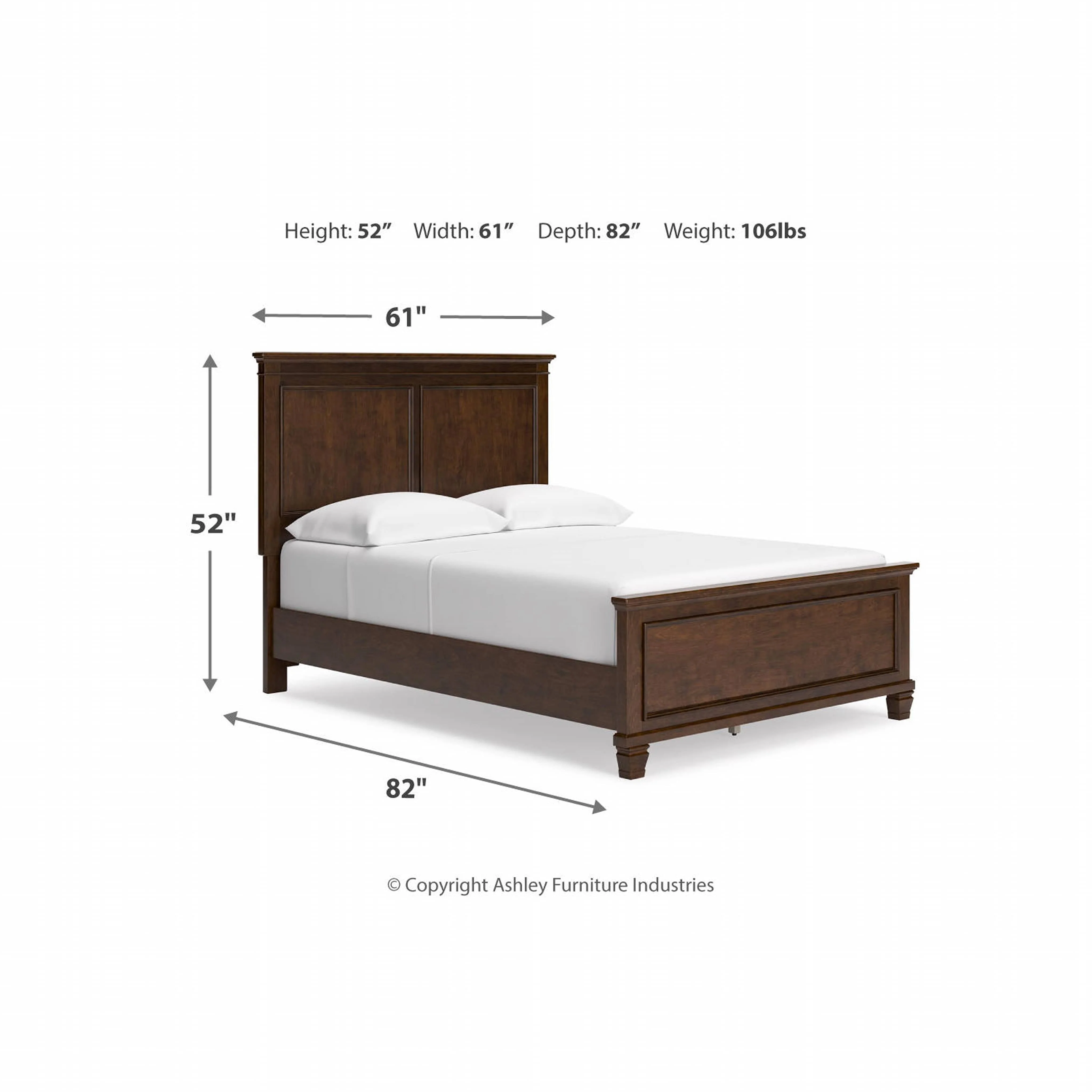 Danabrin 6 Piece Panel Bedroom - Brown - Image 53