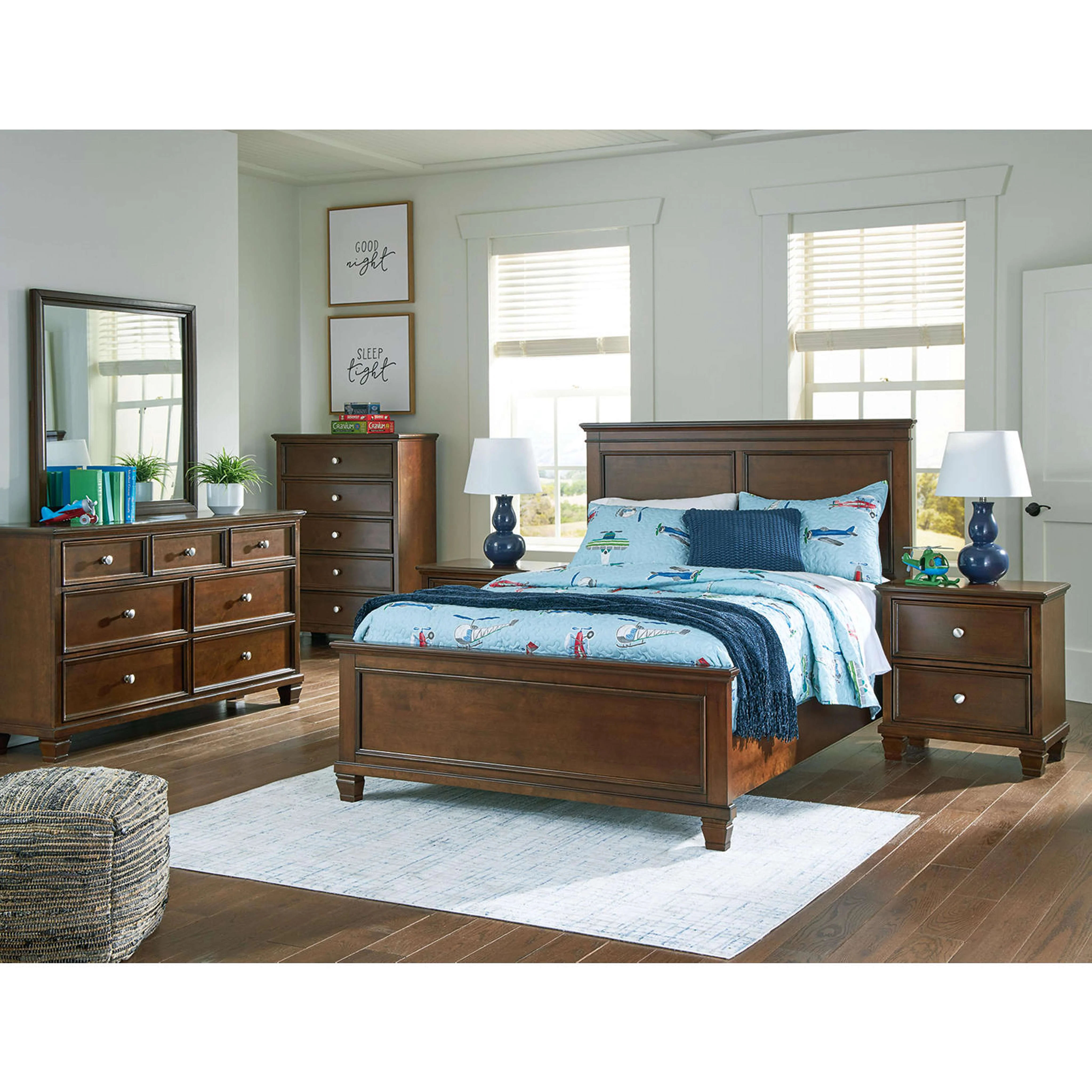 Danabrin 6 Piece Panel Bedroom - Brown - Image 54