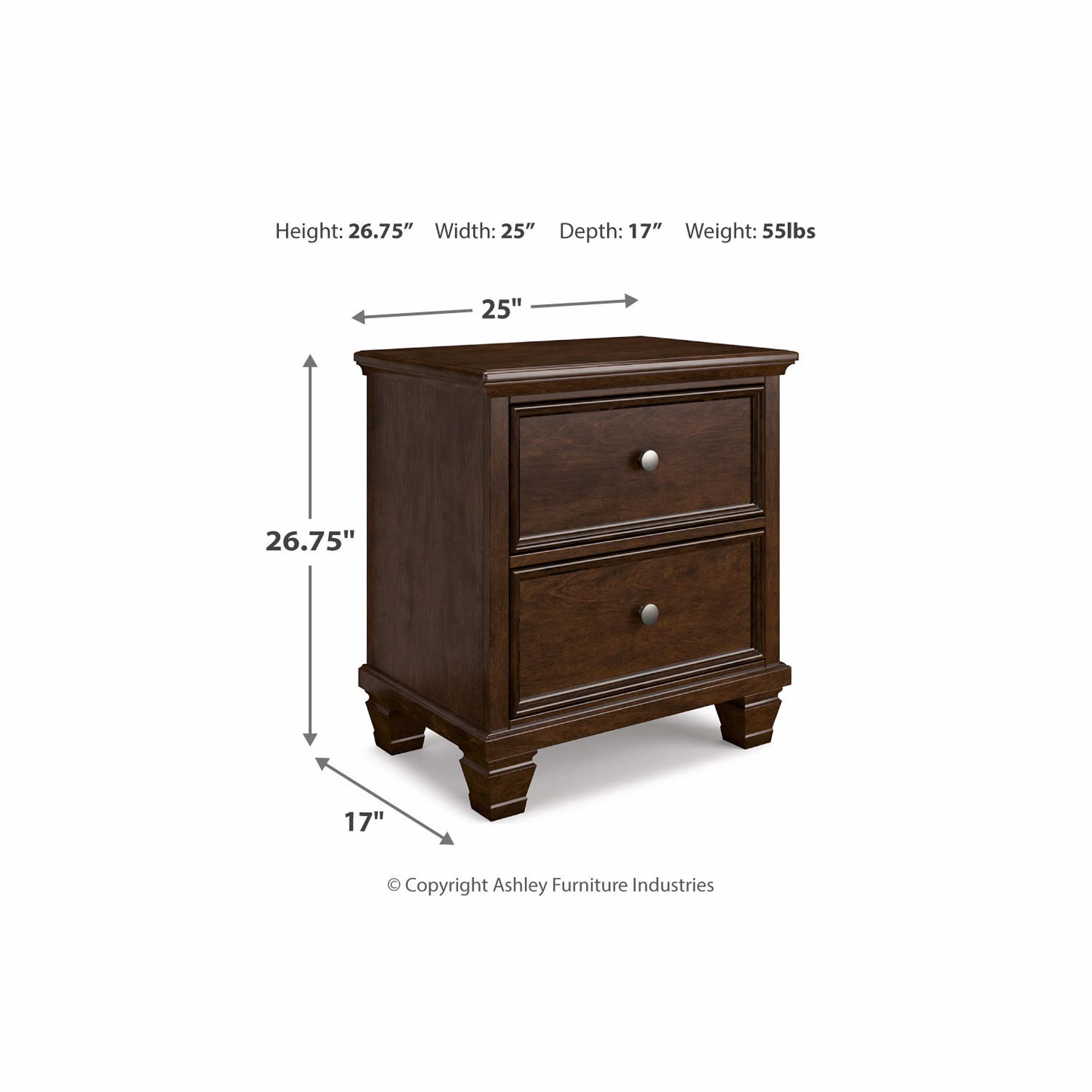 Danabrin 6 Piece Panel Bedroom - Brown - Image 69