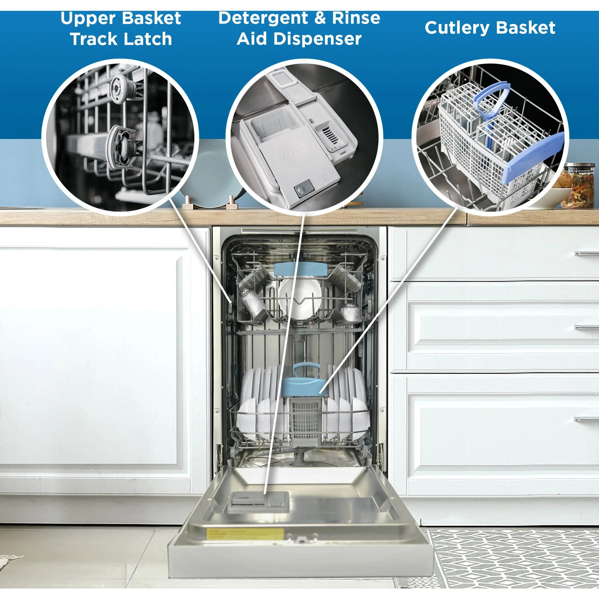 Danby 18? Wide Built-in Dishwasher -White (DDW18D1EW) - Image 8