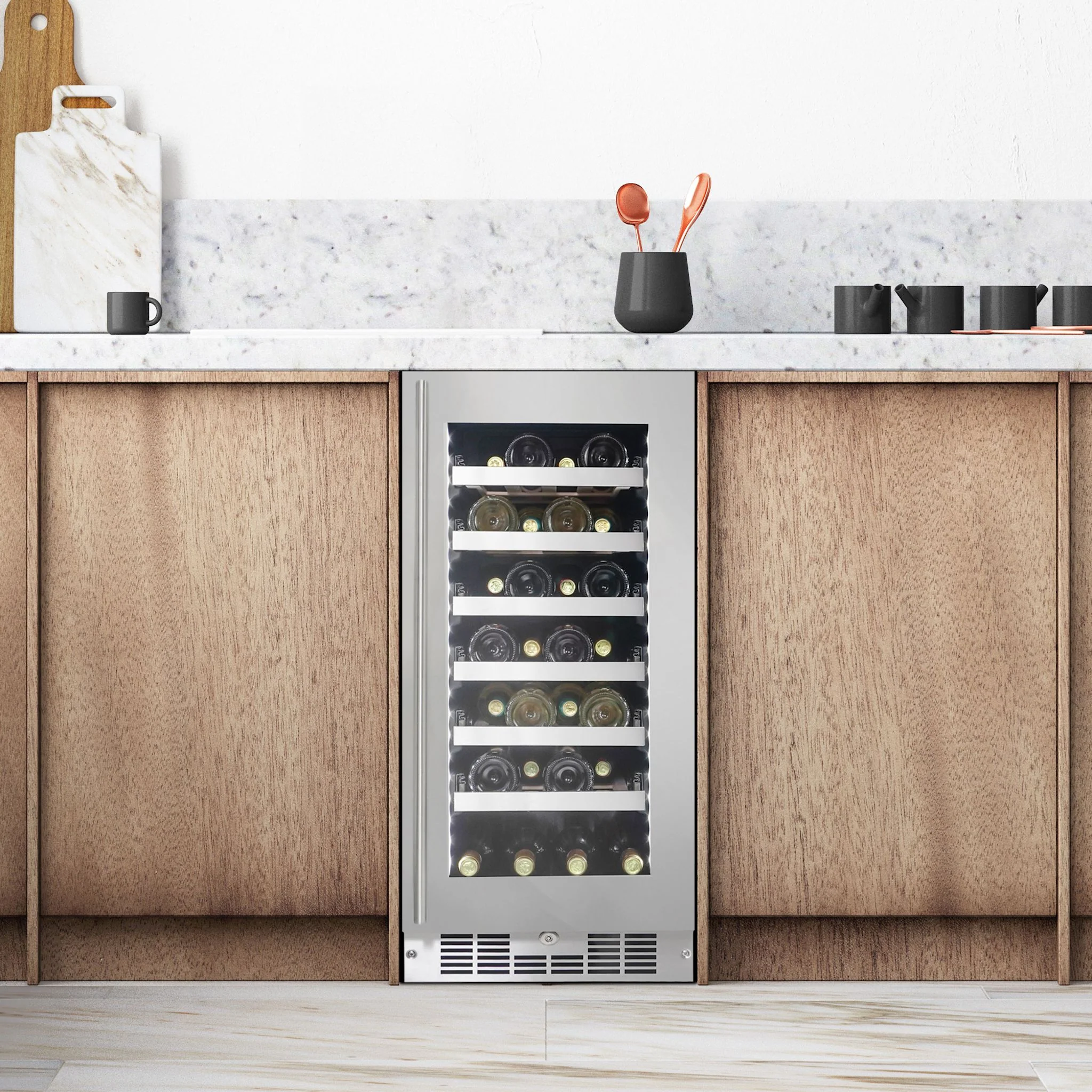 Silhouette Pro – 28 Bottle Built-In Wine Cellar -Stainless Steel (SPRWC031D1SS) - Image 6