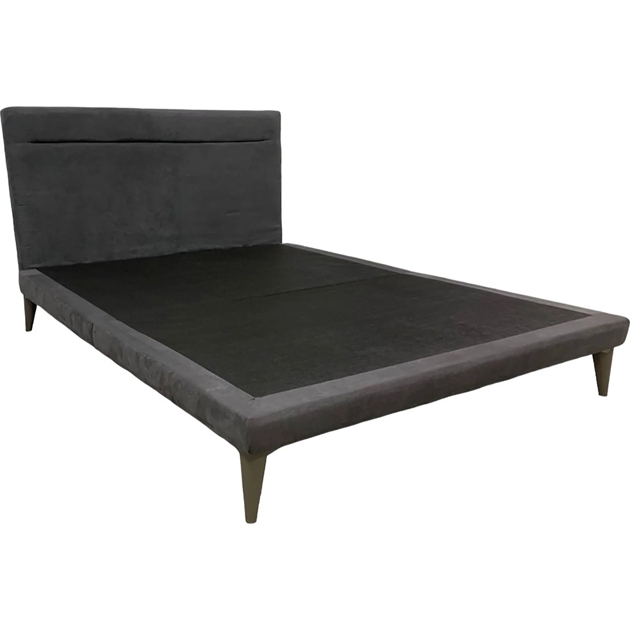 Danita Platform Bed - Suedine Charcoal