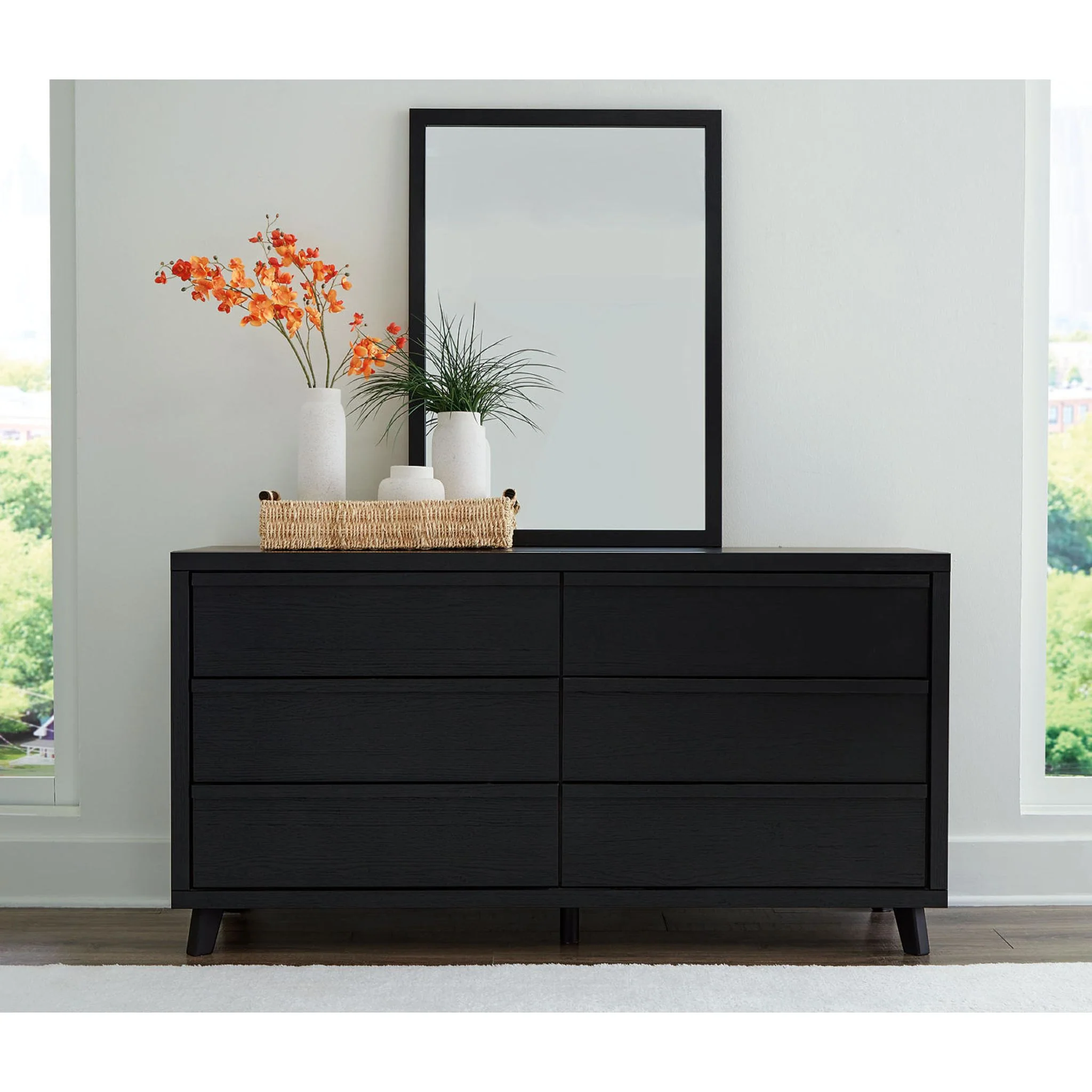 Danziar 6 Piece Slat Platform Bedroom - Black - Image 18