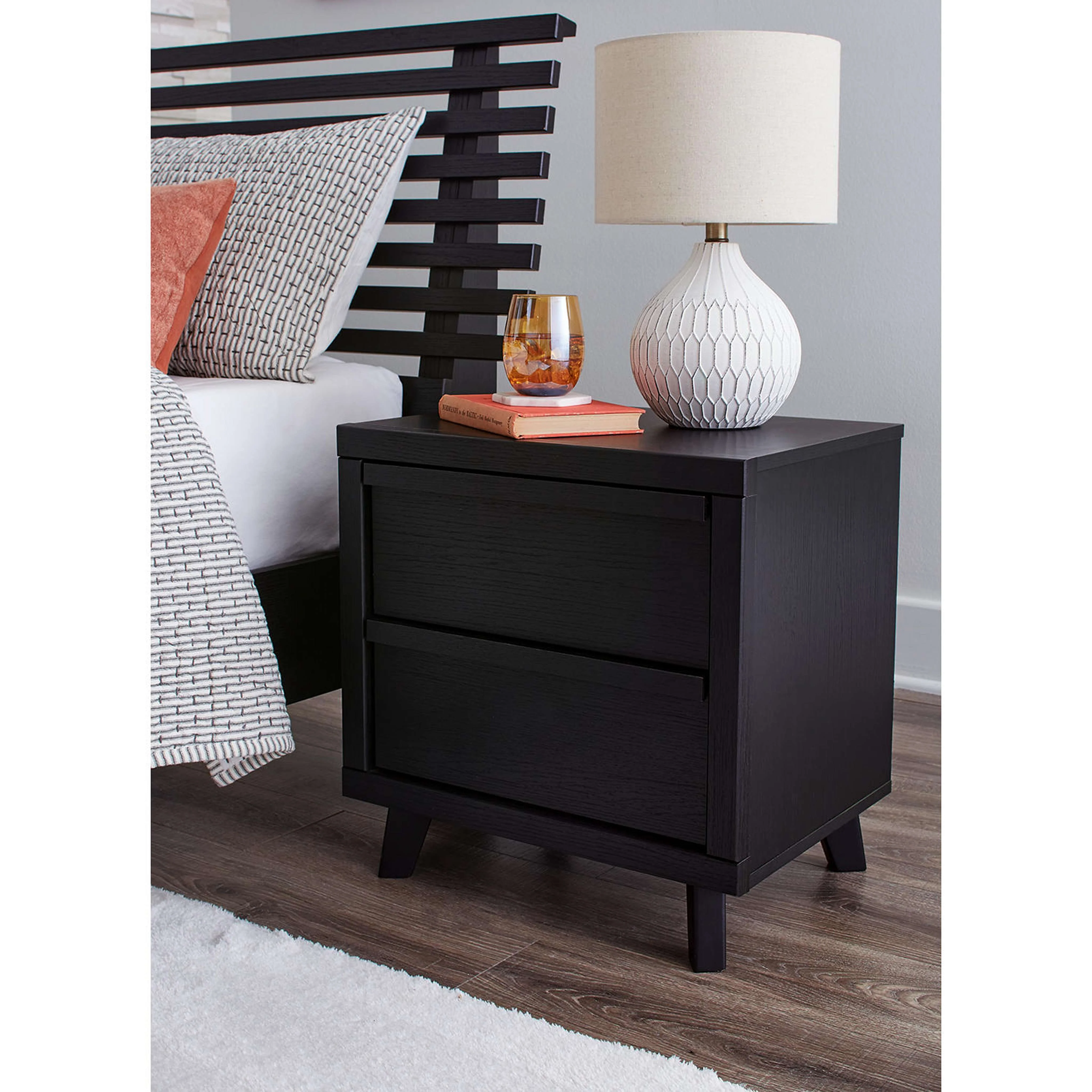 Danziar 6 Piece Slat Platform Bedroom - Black - Image 23