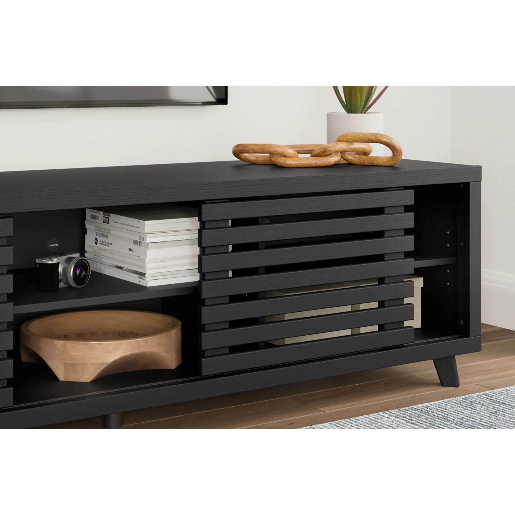 Danziar TV Stand - Black - Image 8