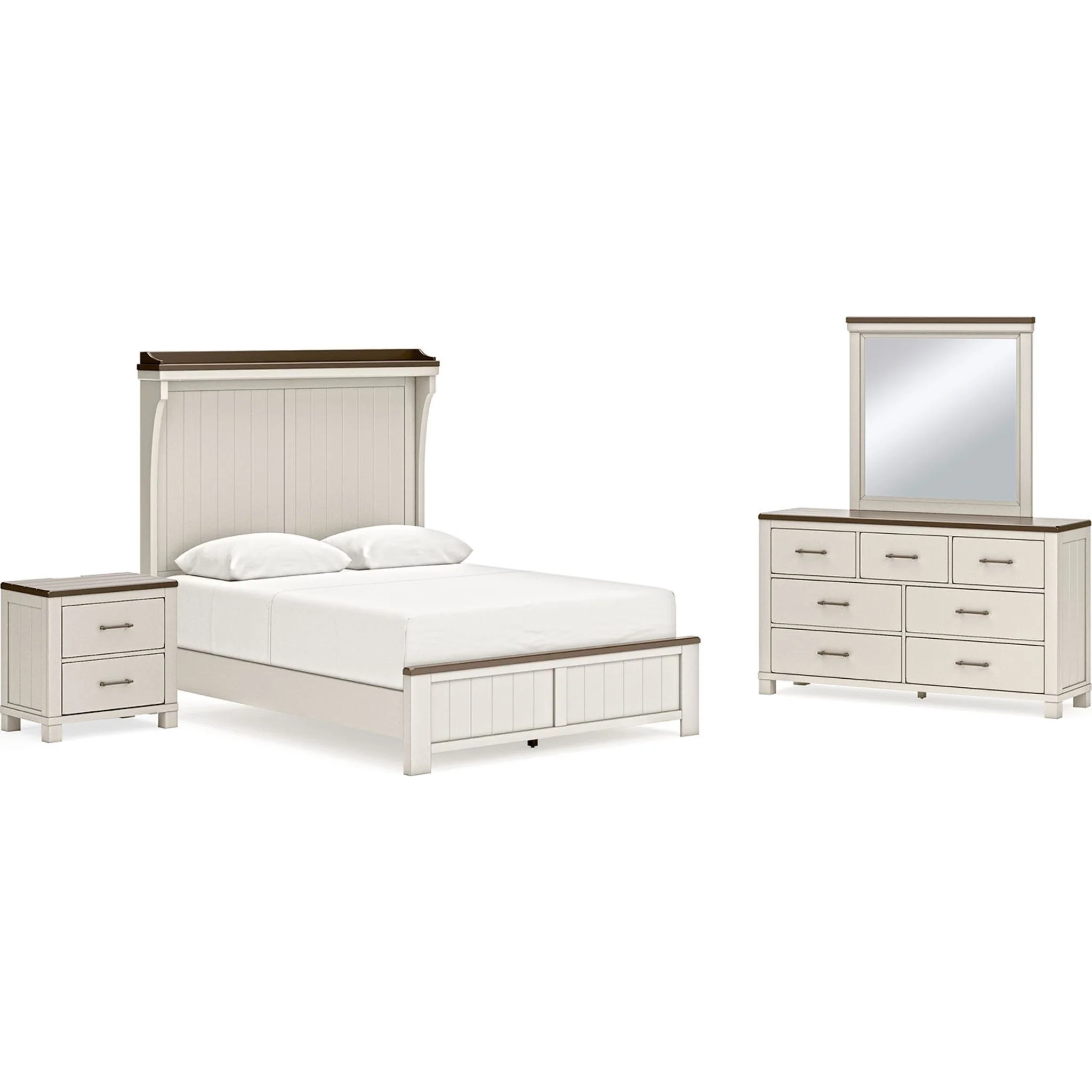 Darborn 6 Piece Queen Panel Bedroom - Gray/Brown