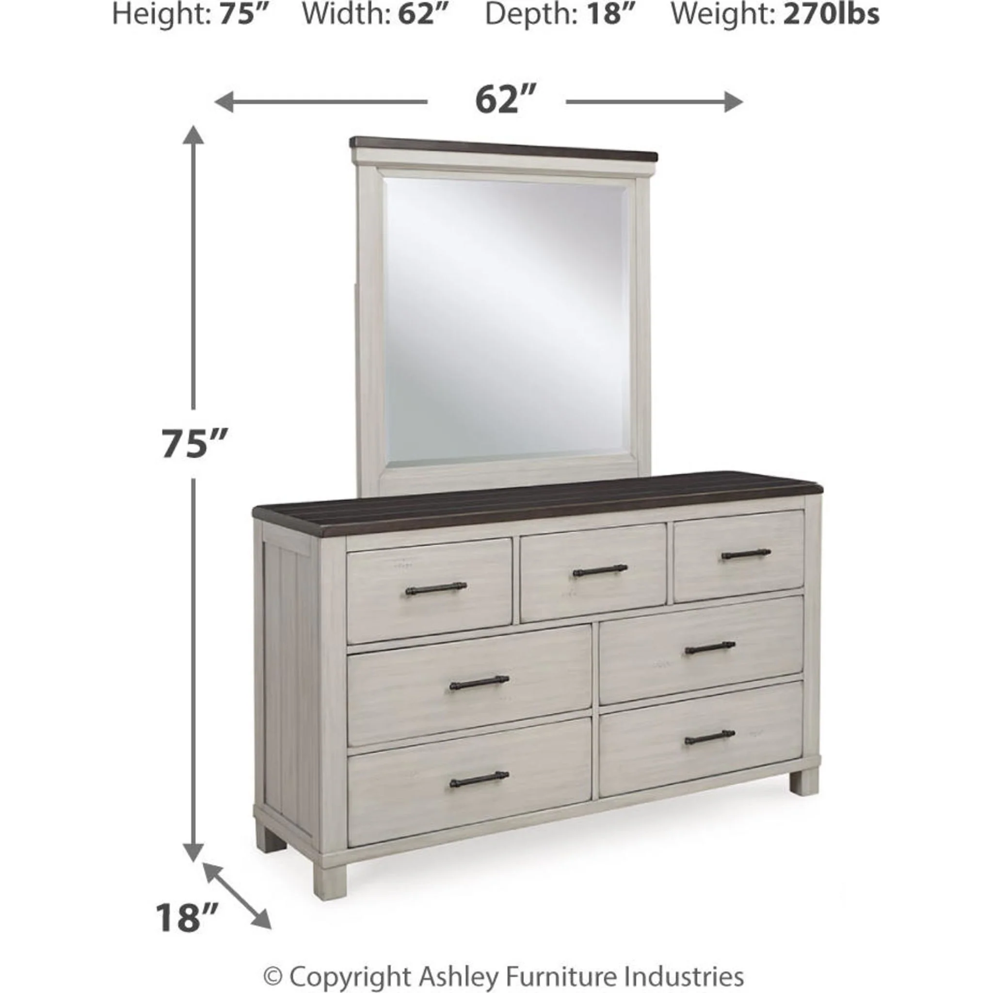 Darborn 6 Piece Queen Panel Bedroom - Gray/Brown - Image 3