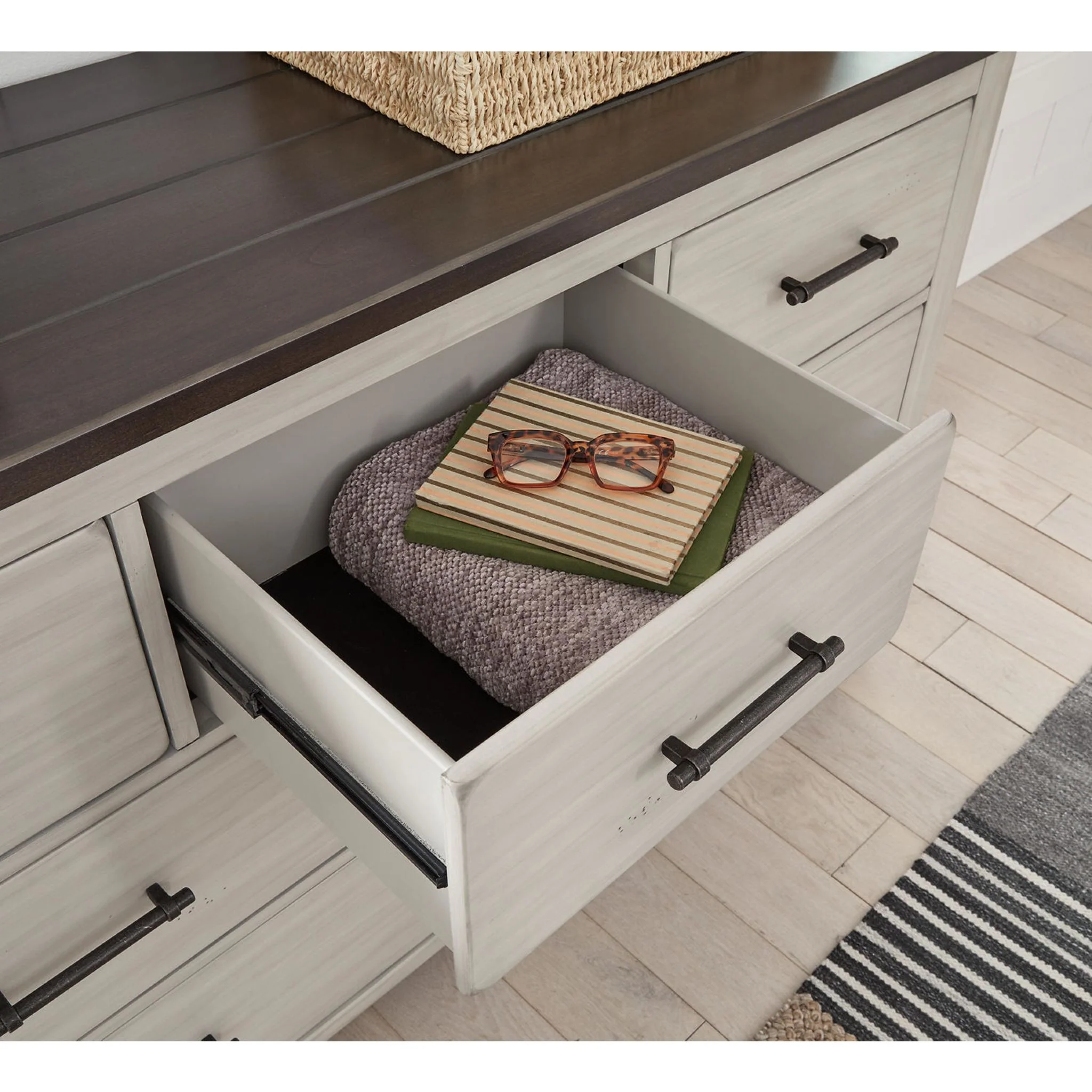 Darborn 6 Piece Queen Panel Bedroom - Gray/Brown - Image 4