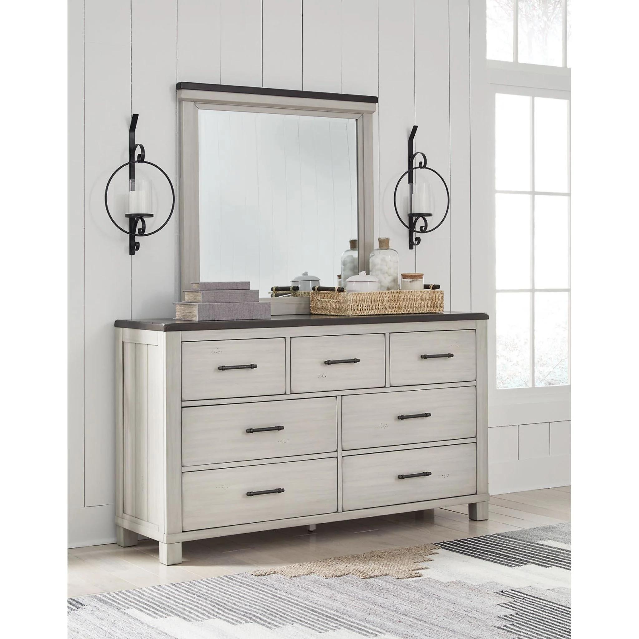 Darborn Dresser and Mirror - Gray/Brown - Image 2