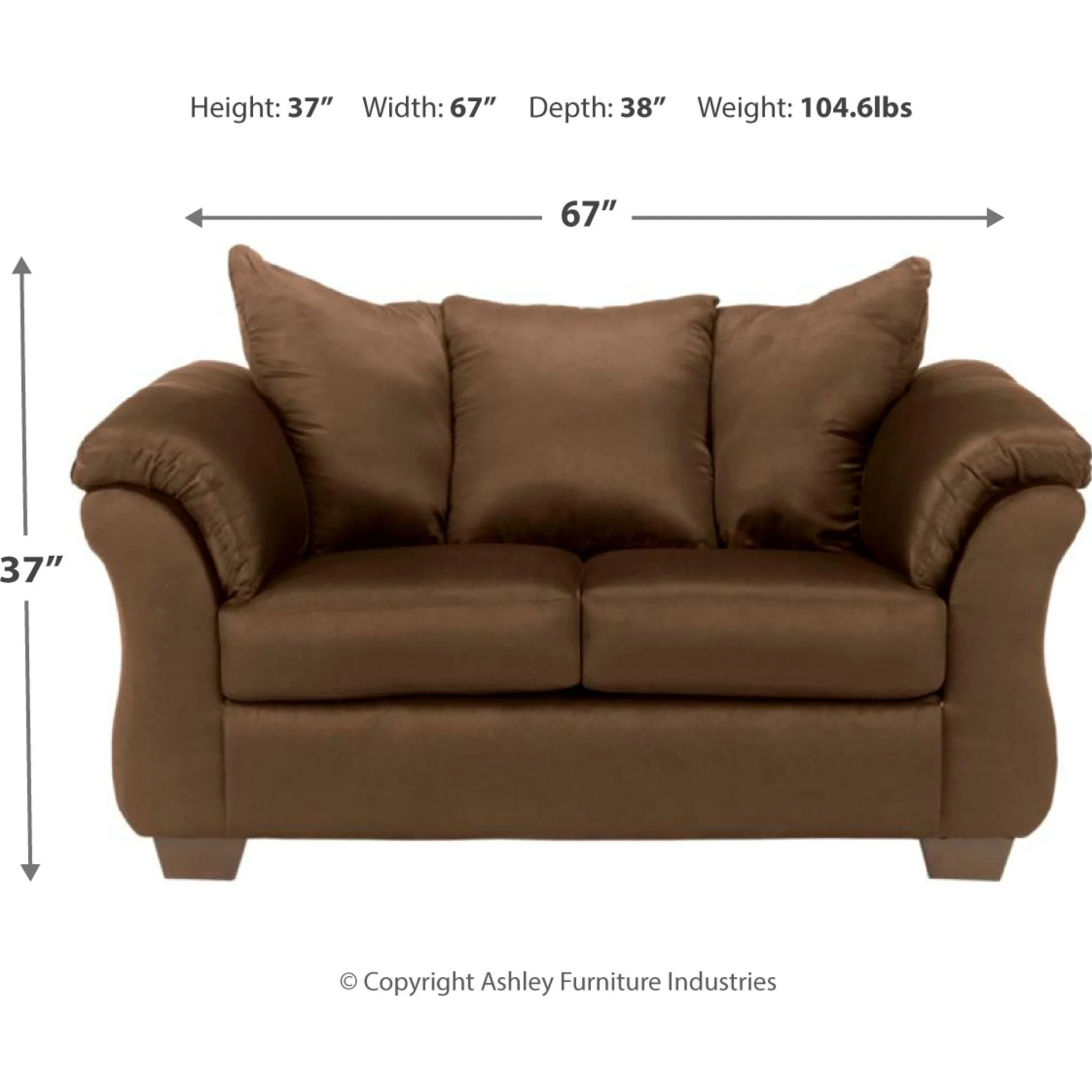 Darcy II Loveseat - Cafe - Image 4
