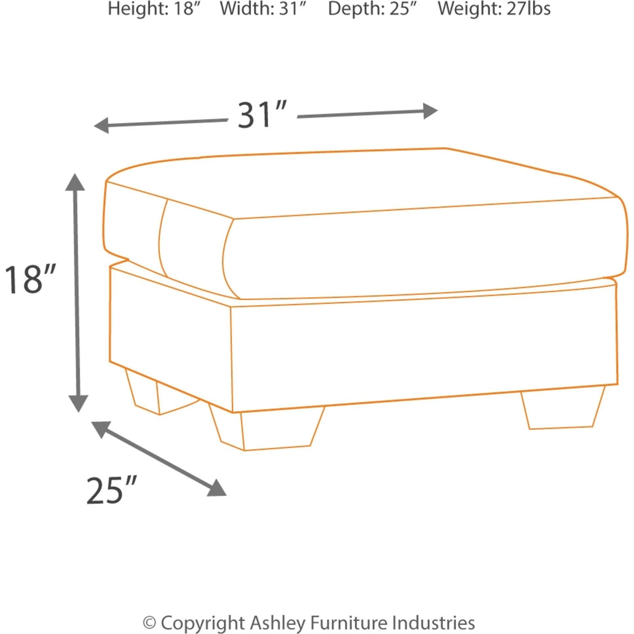 Darcy Ottoman - Mocha - Image 4