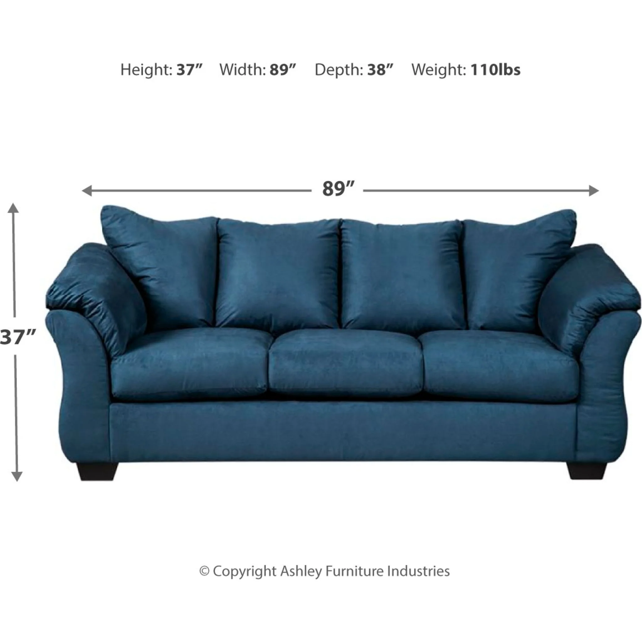 Darcy Sofa - Blue - Image 4
