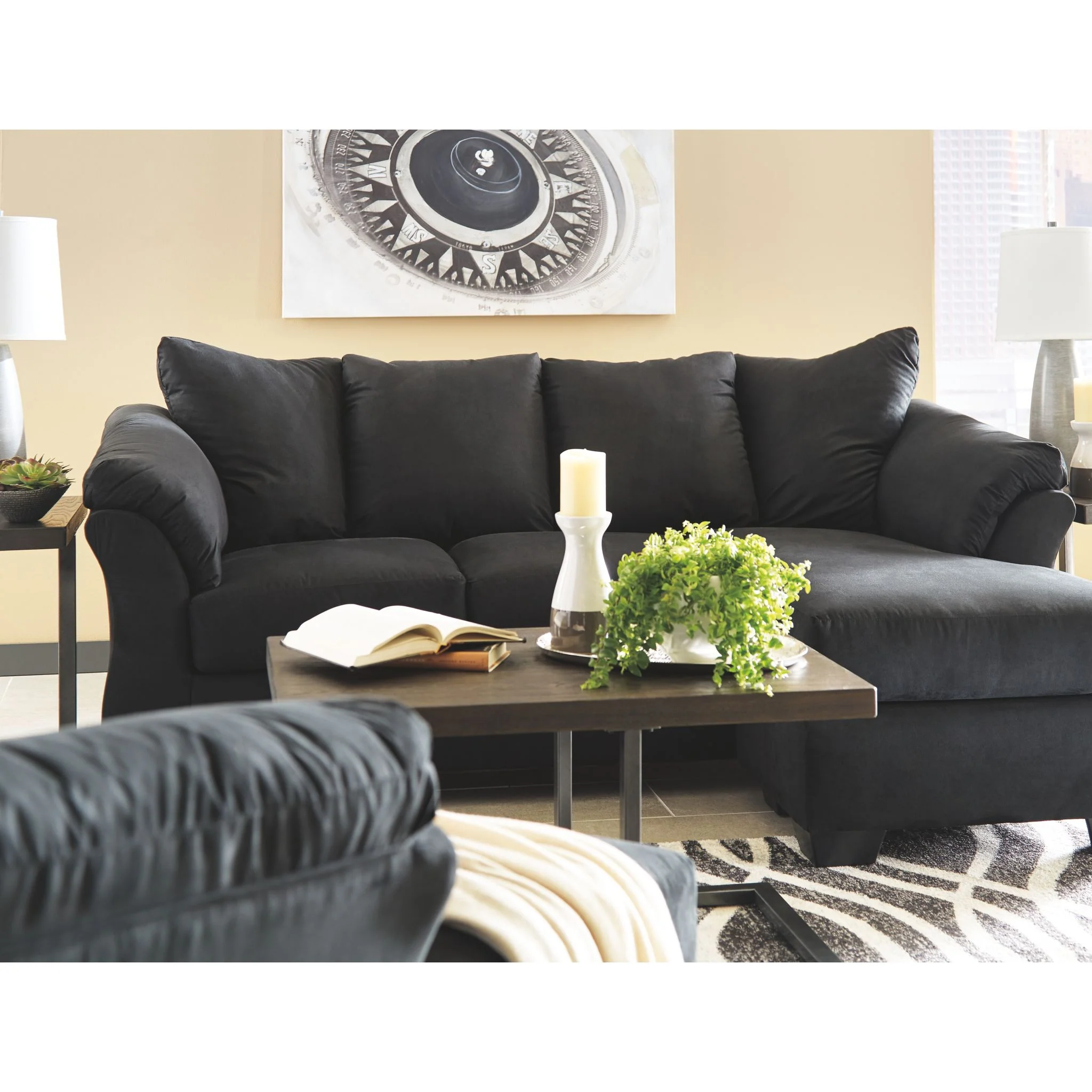 Darcy Sofa Chaise - Black - Image 5