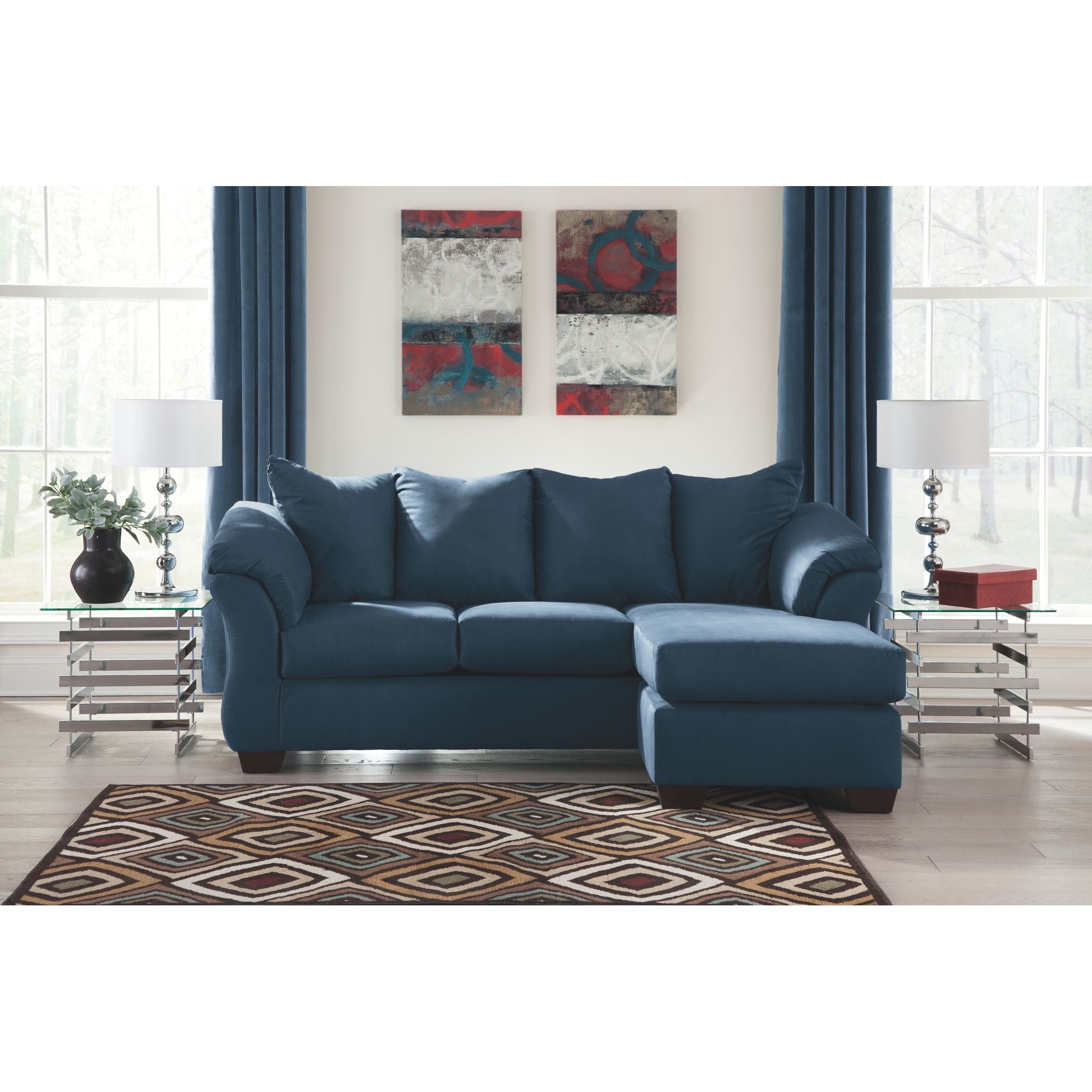 Darcy Sofa Chaise - Blue - Image 2