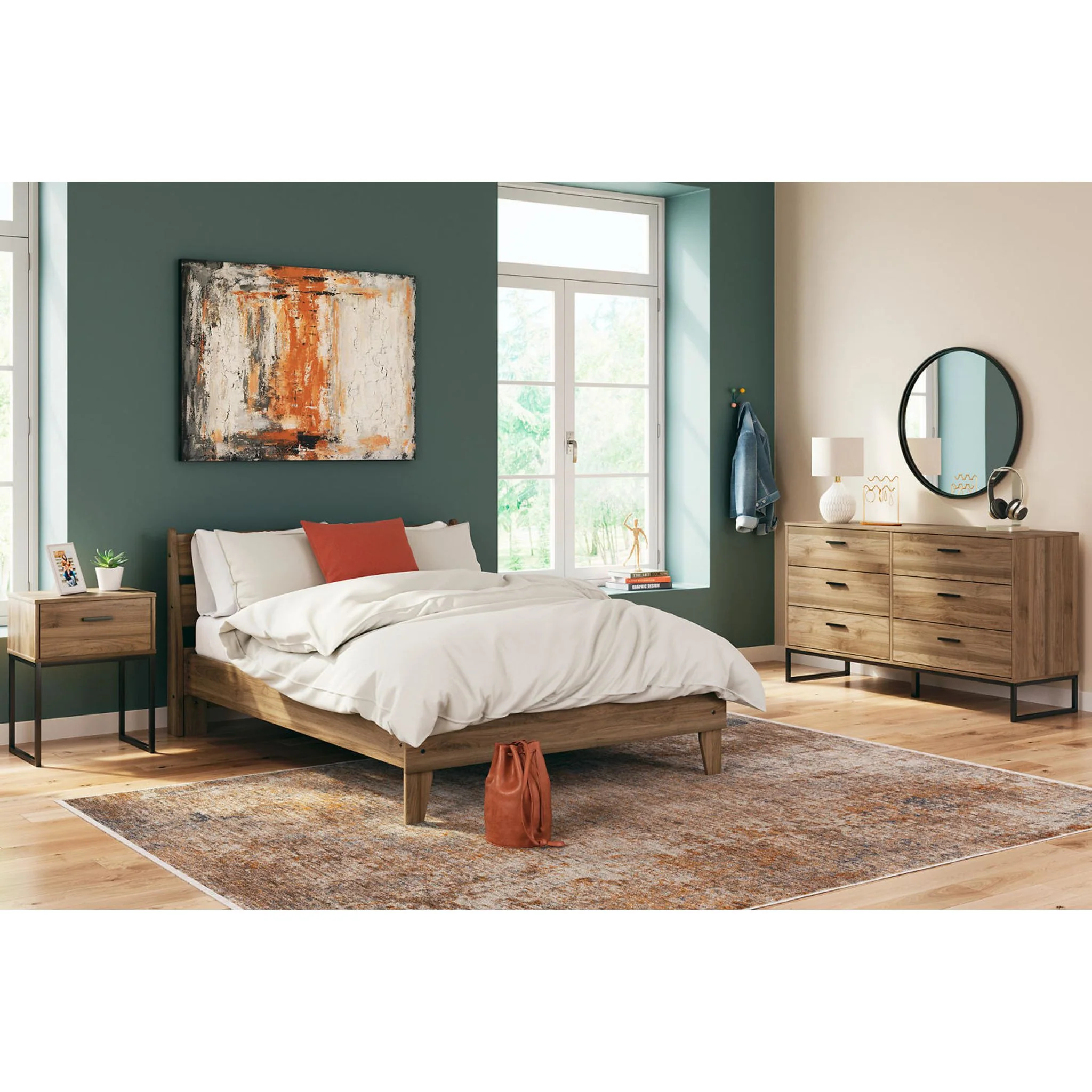 Deanlow Full Platform Bed - Honey - Image 12