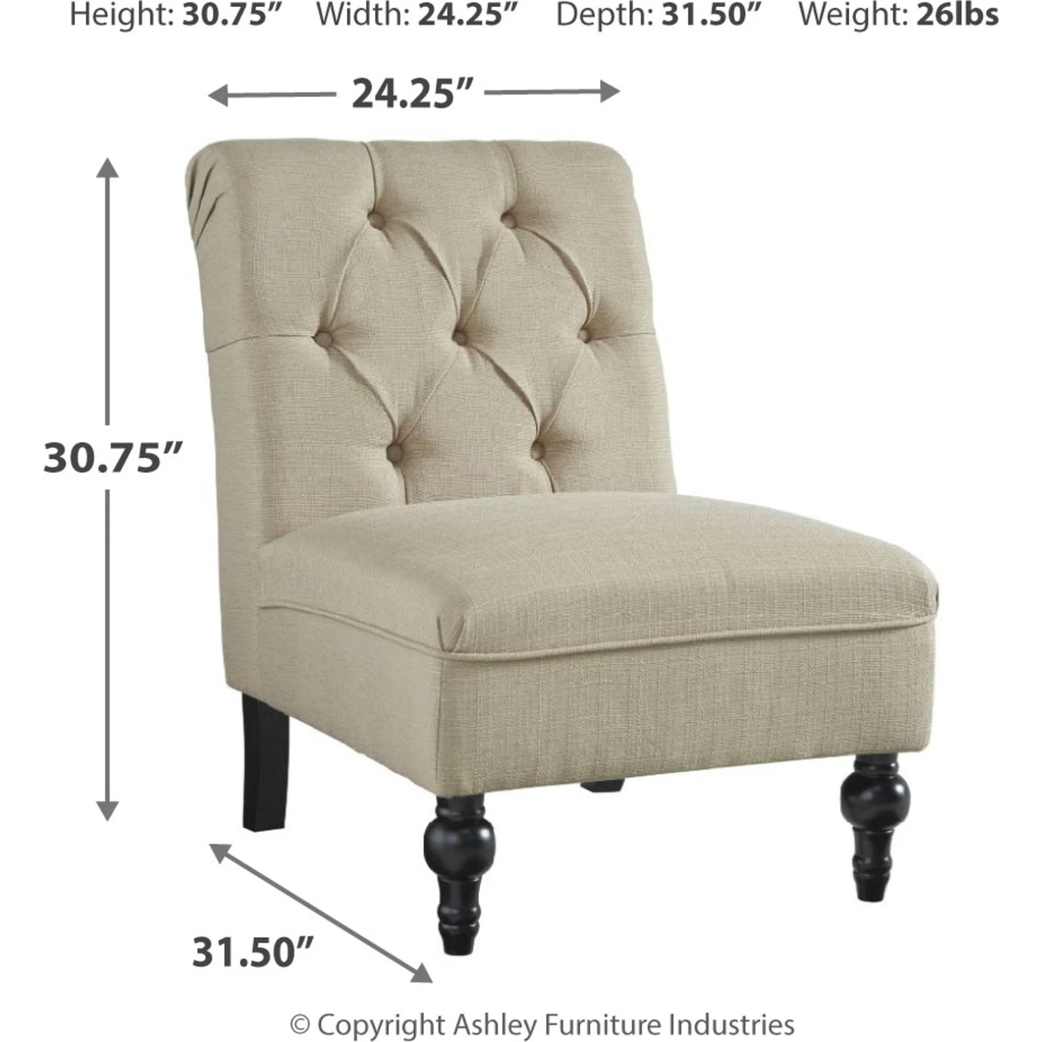 Degas Accent Chair - Oatmeal - Image 3
