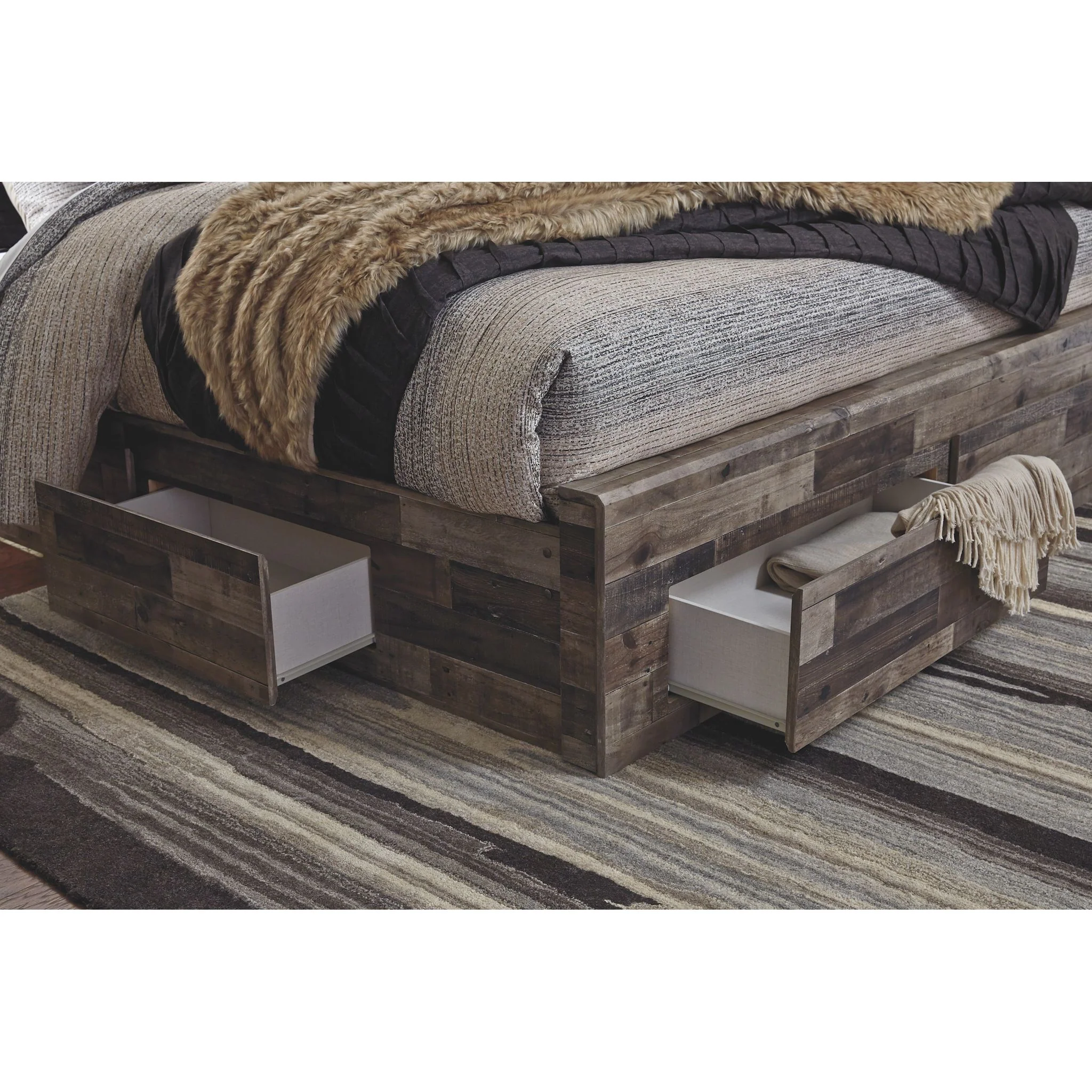 Derekson 5 Piece Queen Storage Bedroom - Multi Gray - Image 9