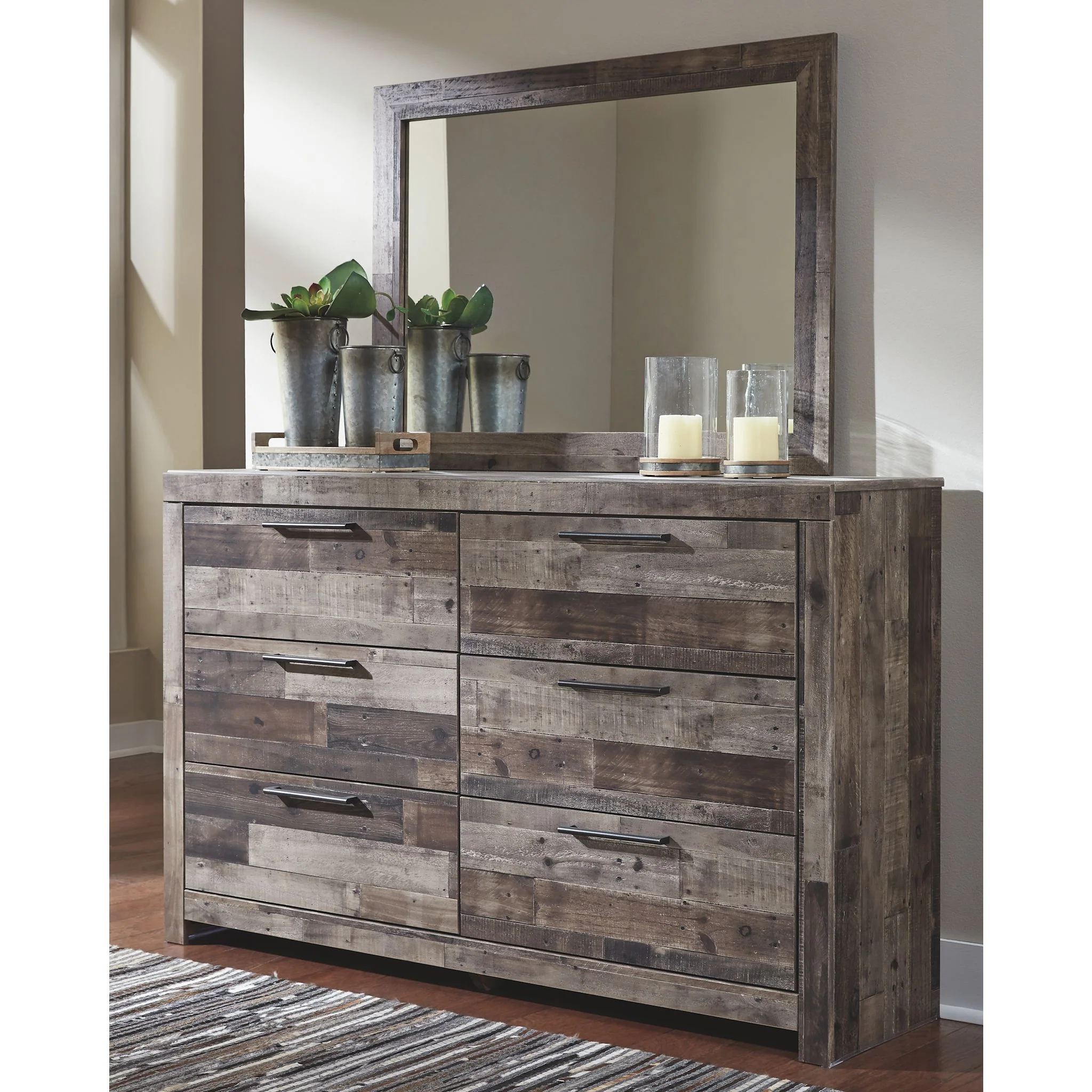 Derekson 6 Piece Panel Bedroom - Multi Gray - Image 7