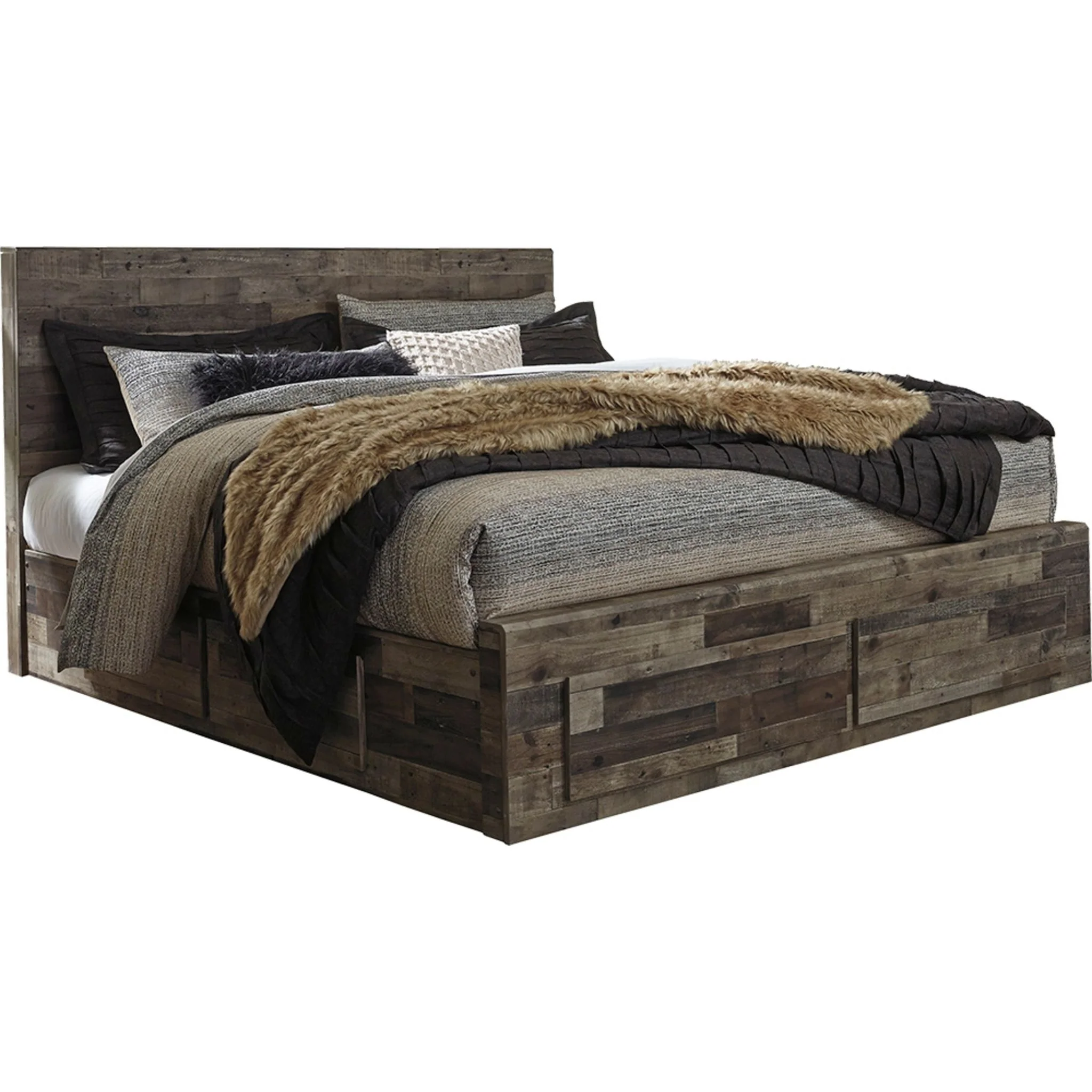 Derekson Panel Bed with 6 Drawer Storage - Multi Gray - Image 15