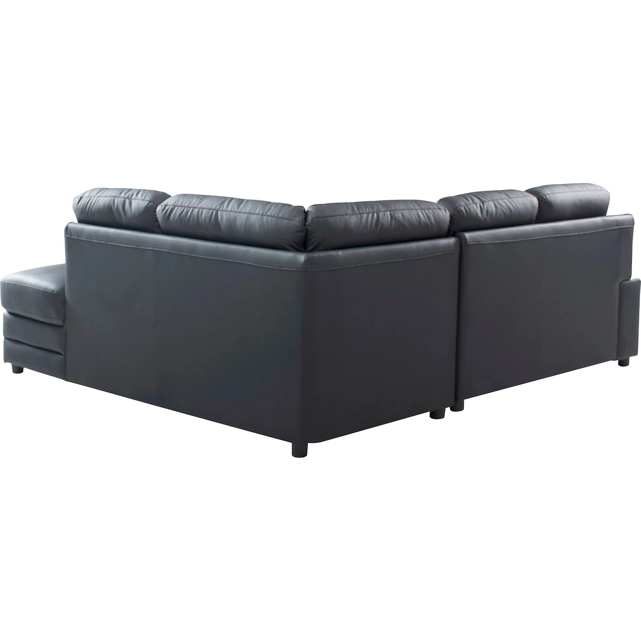 Destin 2 Piece Sectional with Chaise - PU Black - Image 5