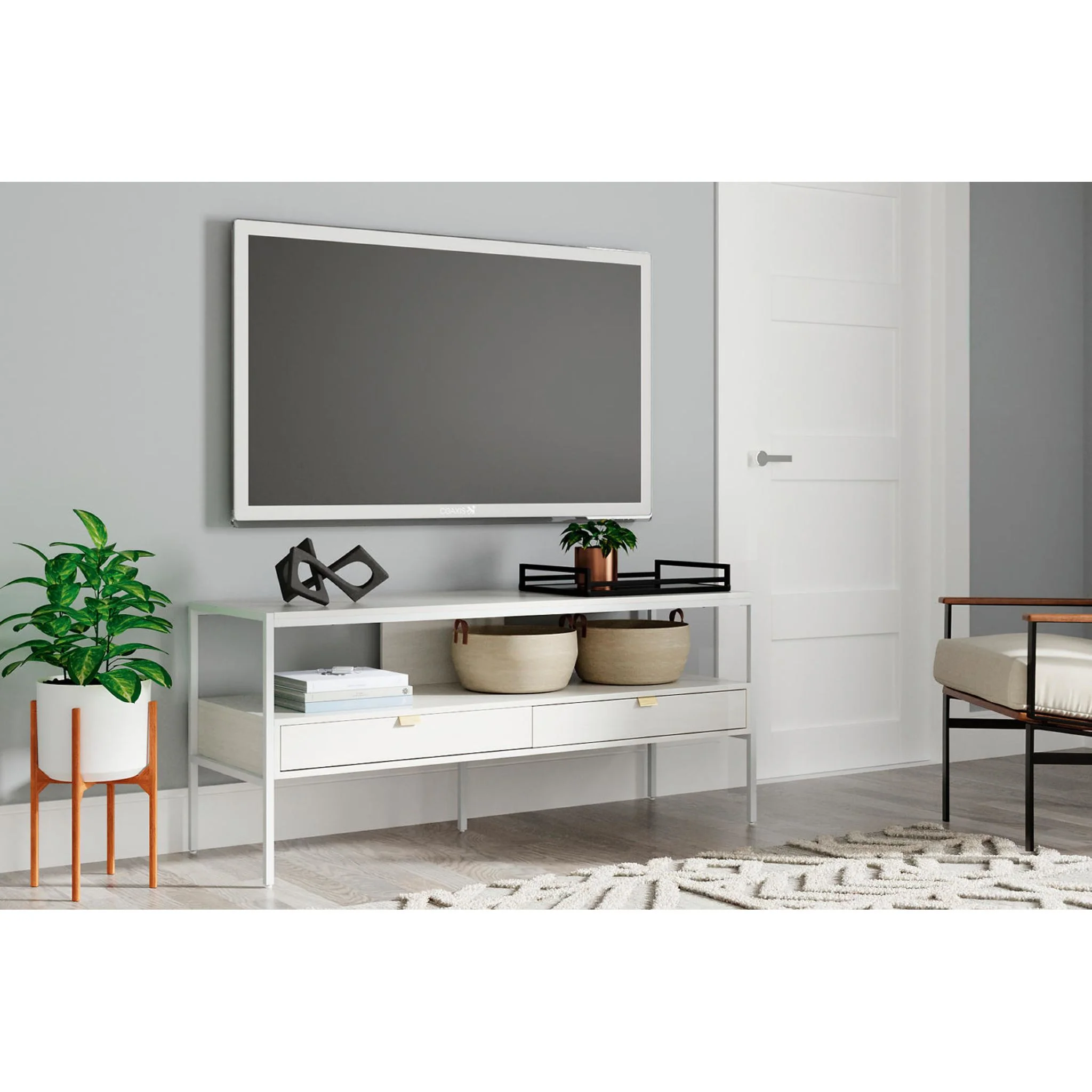 Deznee TV Stand - White - Image 2